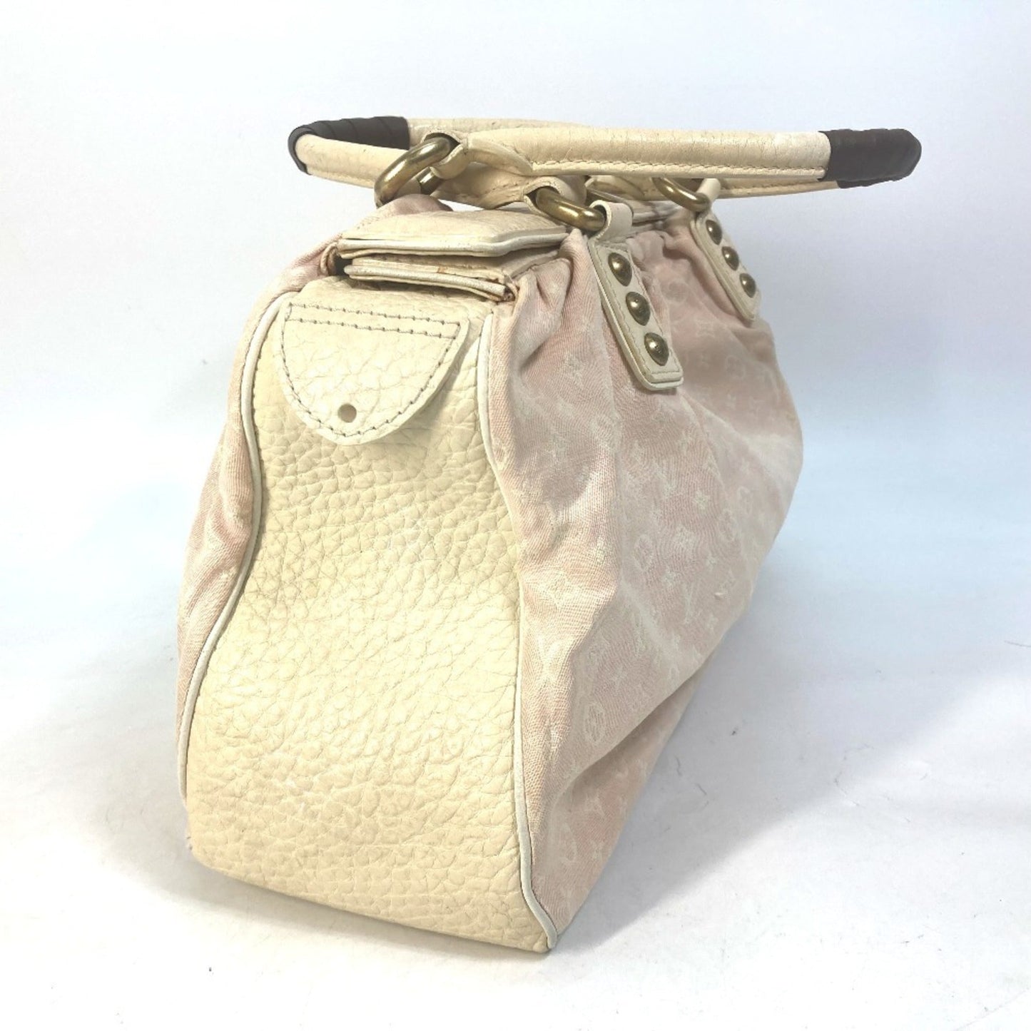 Louis Vuitton Pink Monogram Mini Lin Boston Bag Handbag Shoulder Bag