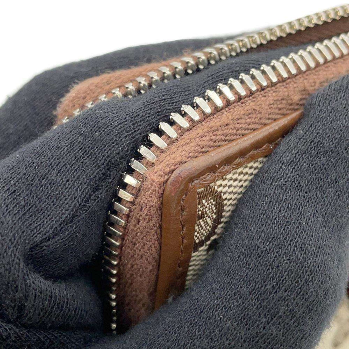 Gucci Beige Brown Canvas Leather Long Wallet (Bi-Fold)