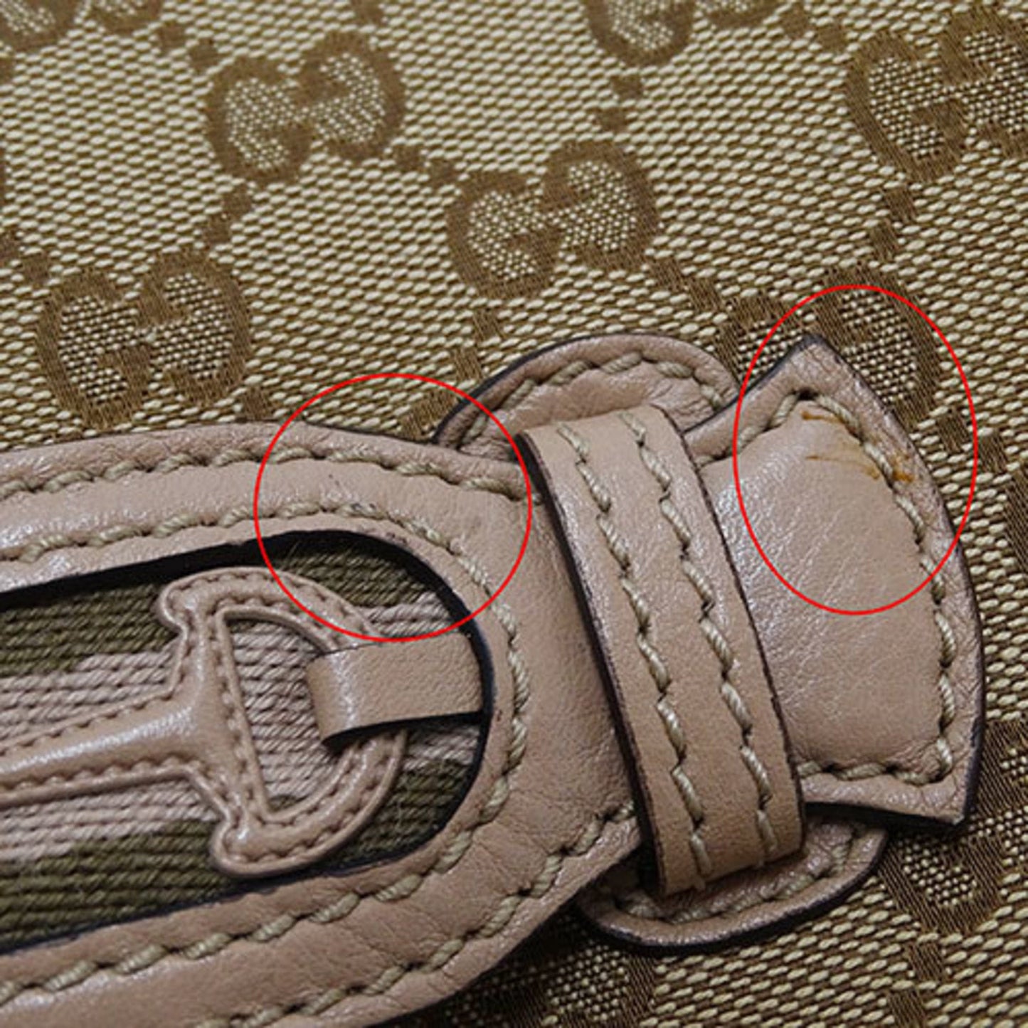 Gucci Beige Pink Gg Canvas Leather Handbag Shoulder Bag