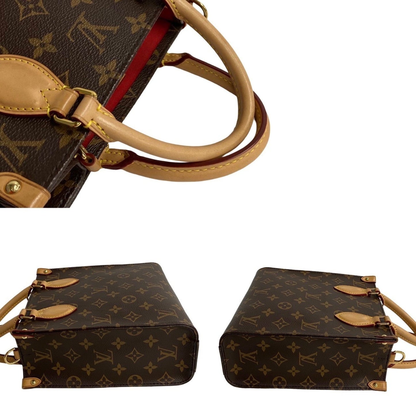 Louis Vuitton Brown Leather Pvc Handbag Shoulder Bag
