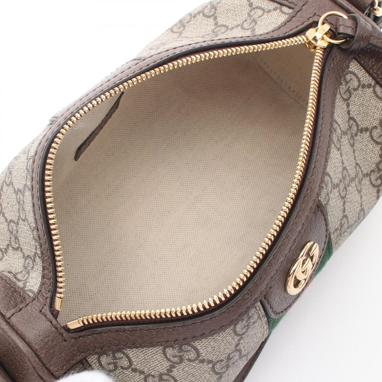 Gucci Beige Brown Multi-Color Pvc Coated Canvas Leather Shoulder Bag