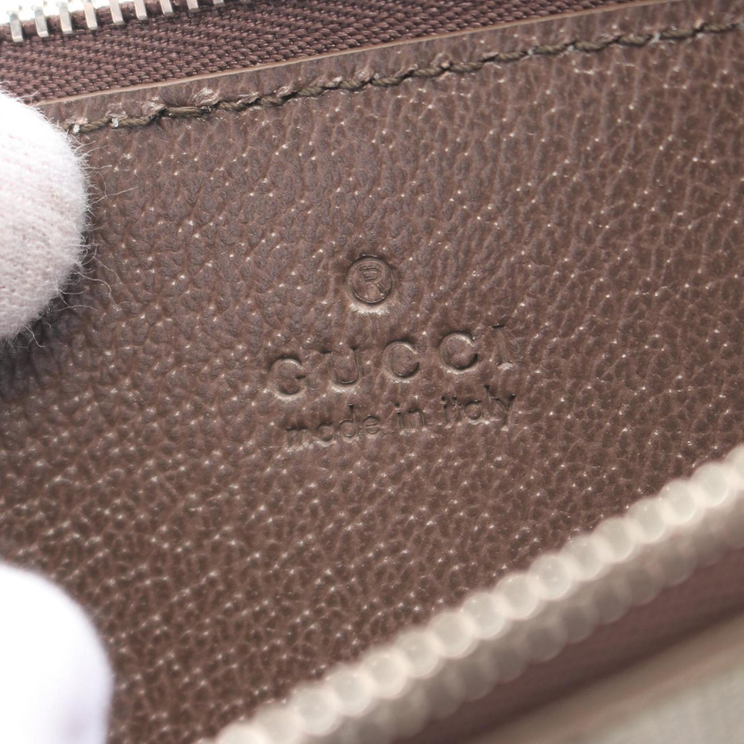 Gucci Beige Brown Coated Canvas Leather Coin Purse/Coin Case