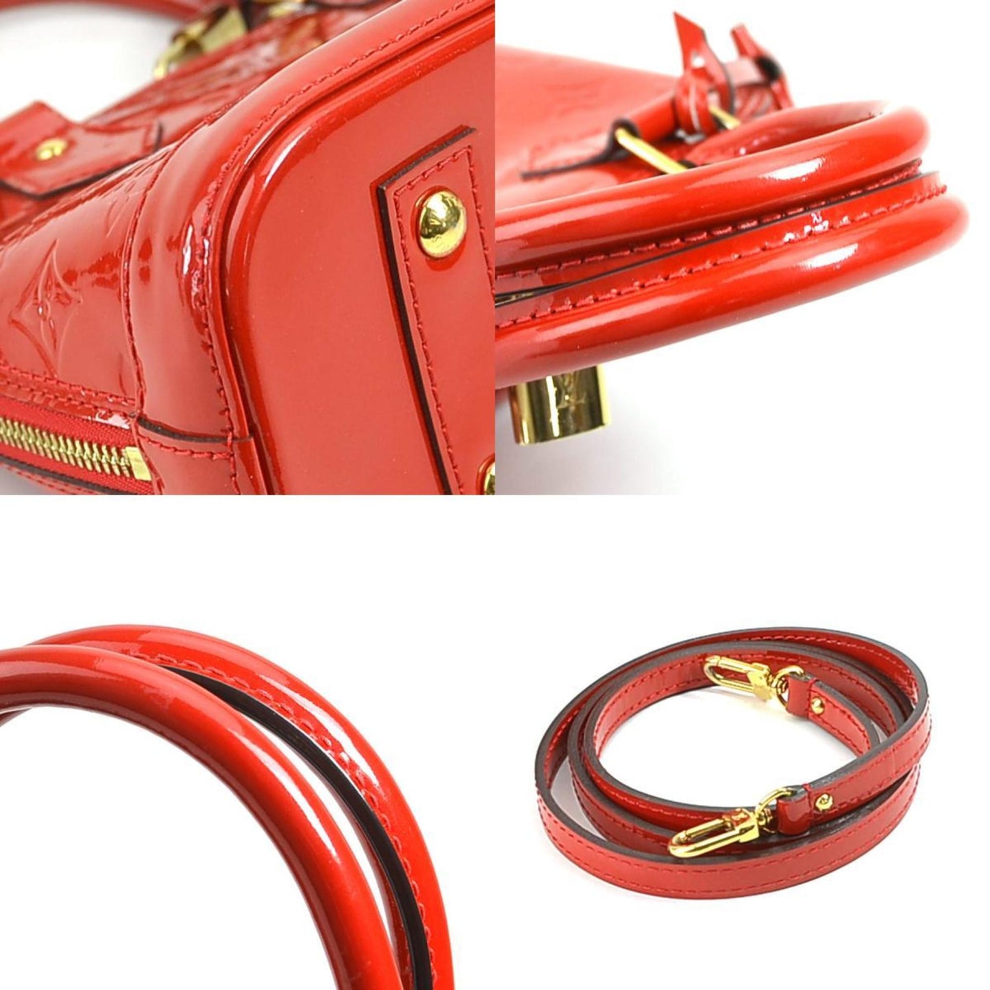 Louis Vuitton Red Color Patent Leather Handbag Shoulder Bag