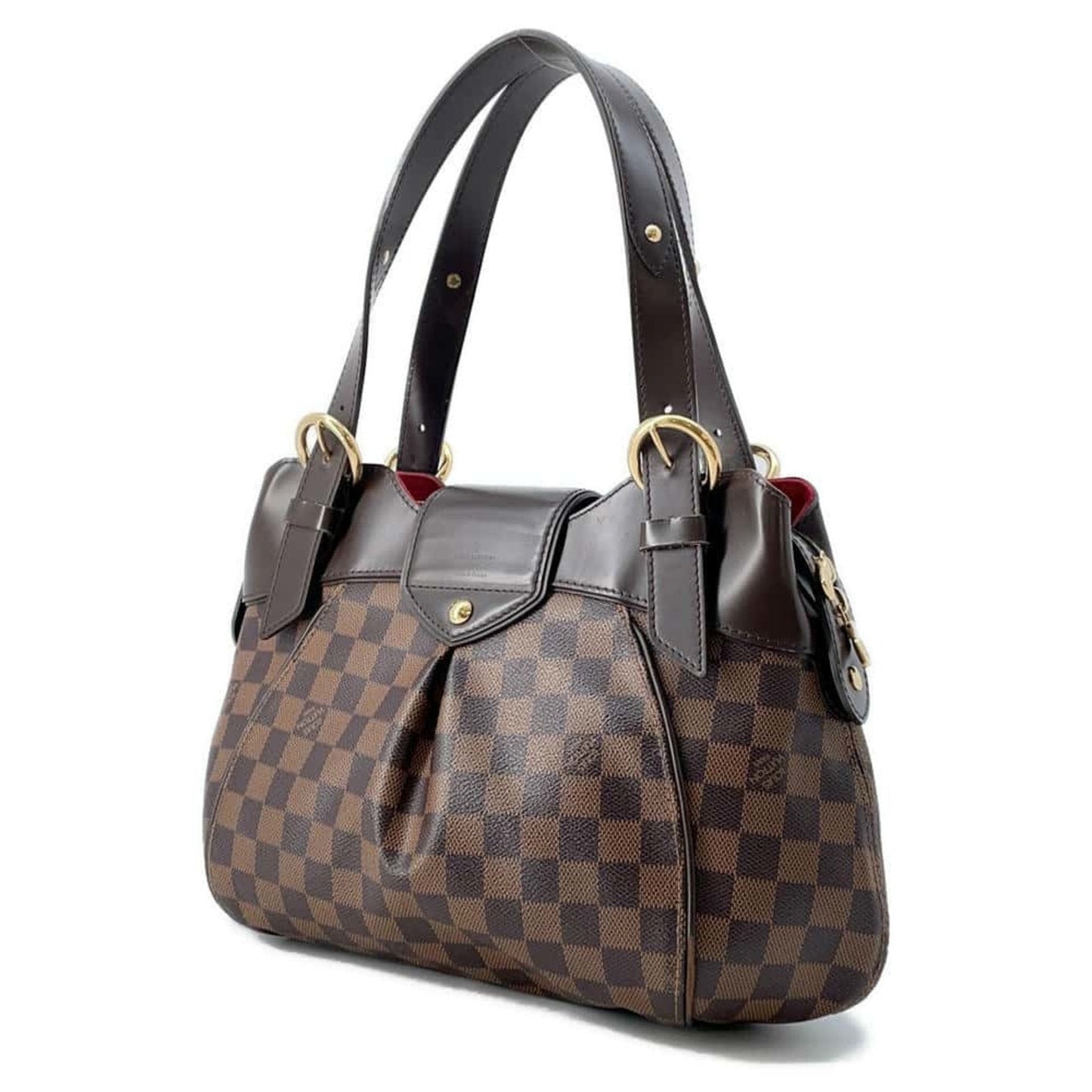 Louis Vuitton Damier Damier Canvas Ebene Red Color Handbag Shoulder Bag