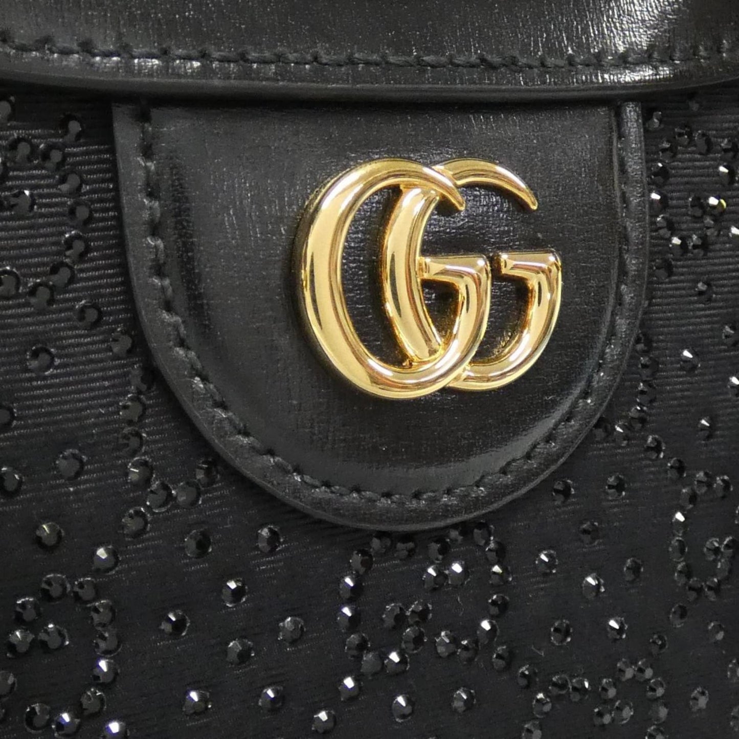 Gucci Black Canvas Leather Handbag
