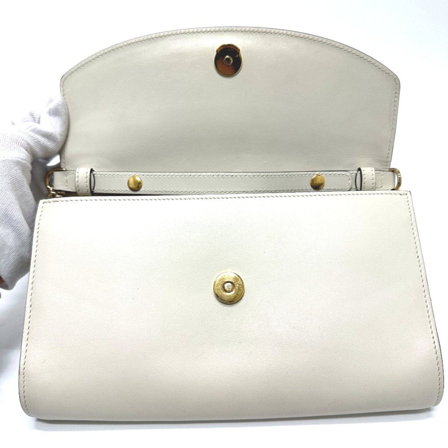 Gucci White Leather Shoulder Bag