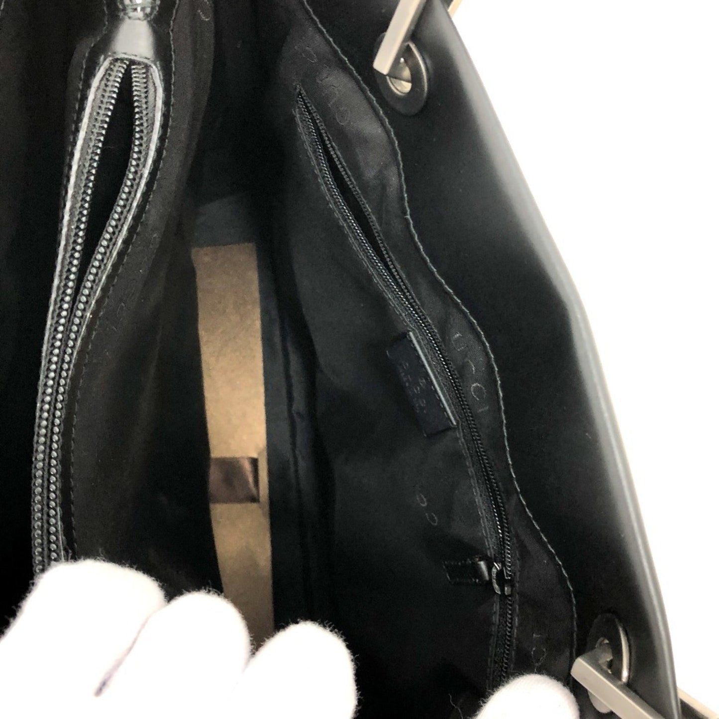 Gucci Bamboo Black Leather Handbag
