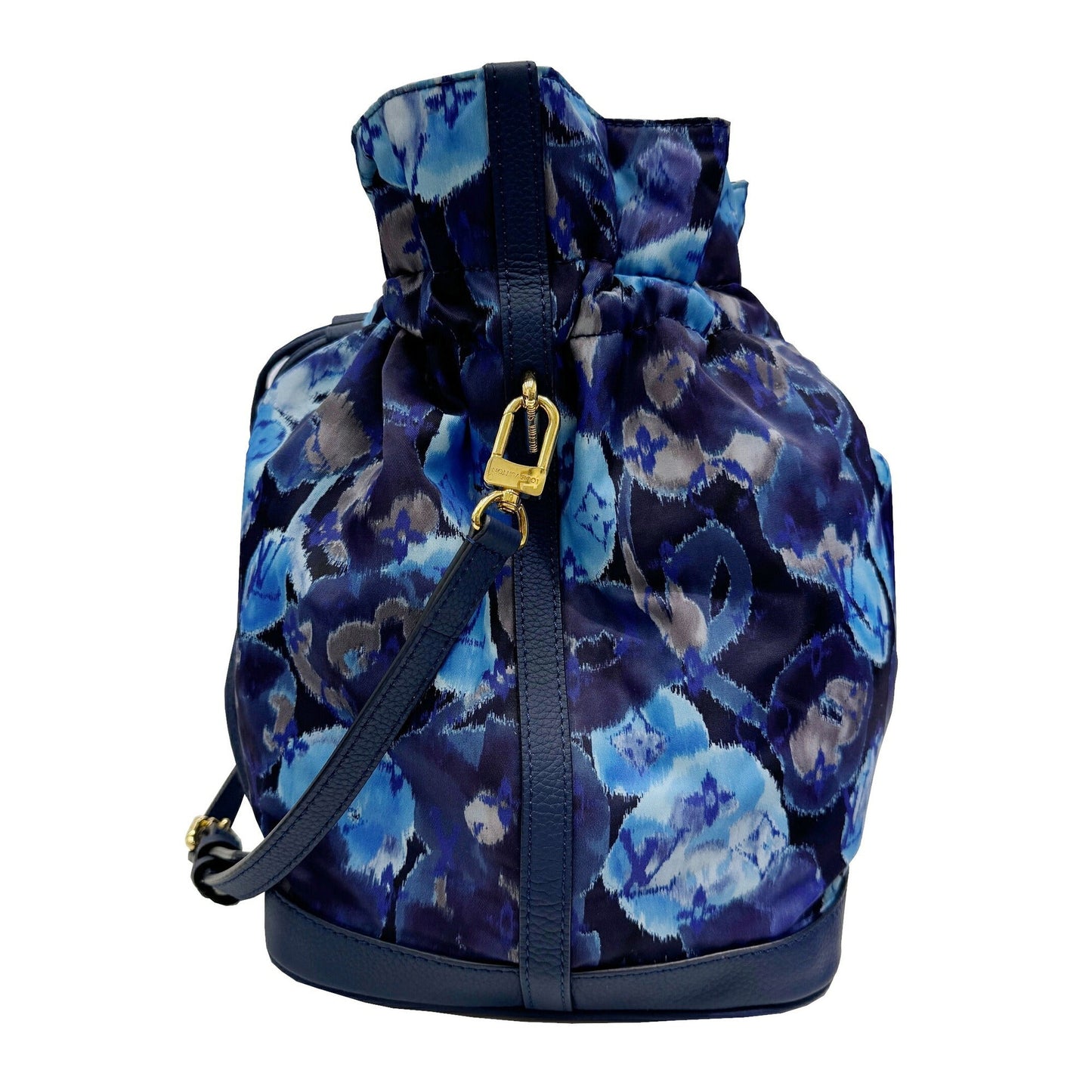 Louis Vuitton Grand Blue Nylon Leather Shoulder Bag Tote Bag