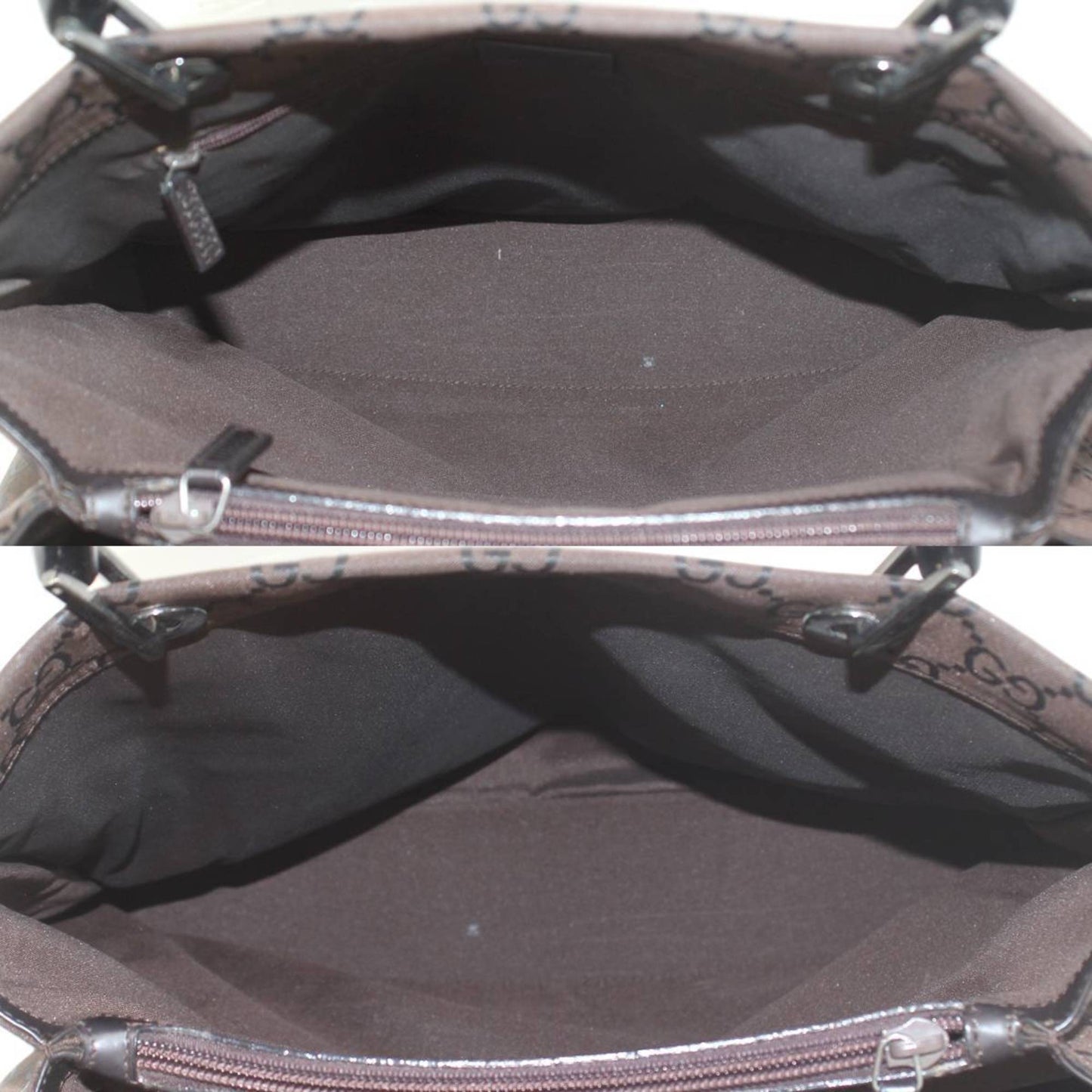 Gucci Dark Brown Canvas Leather Tote Bag