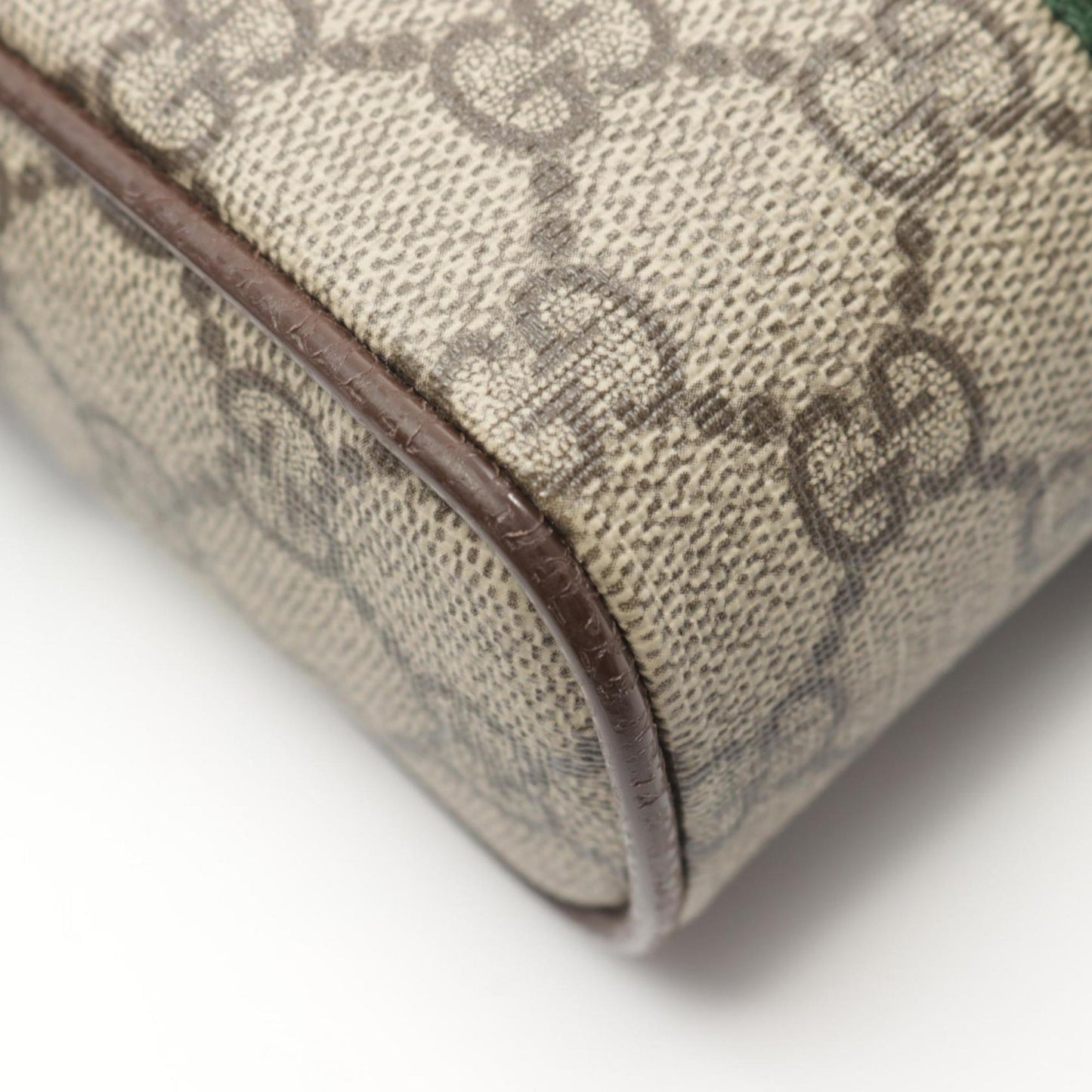 Gucci Beige Brown Coated Canvas Leather Shoulder Bag