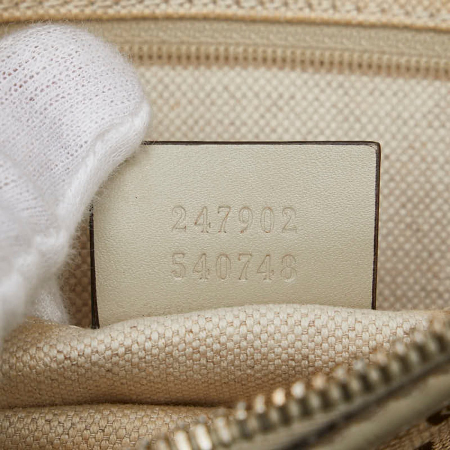 Gucci Gg Canvas Beige White Canvas Leather Handbag Shoulder Bag
