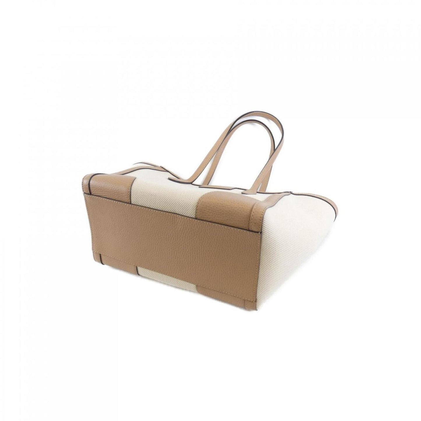 Gucci Beige Canvas Leather Tote Bag