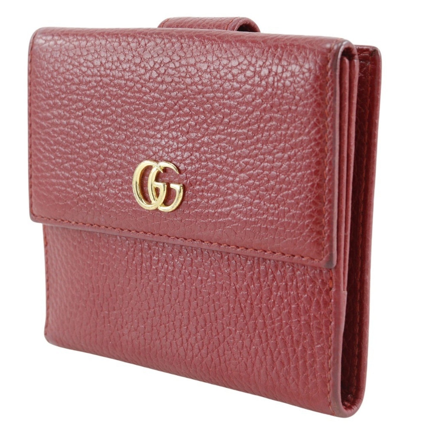 Gucci Red Color Leather Wallet (Bi-Fold)