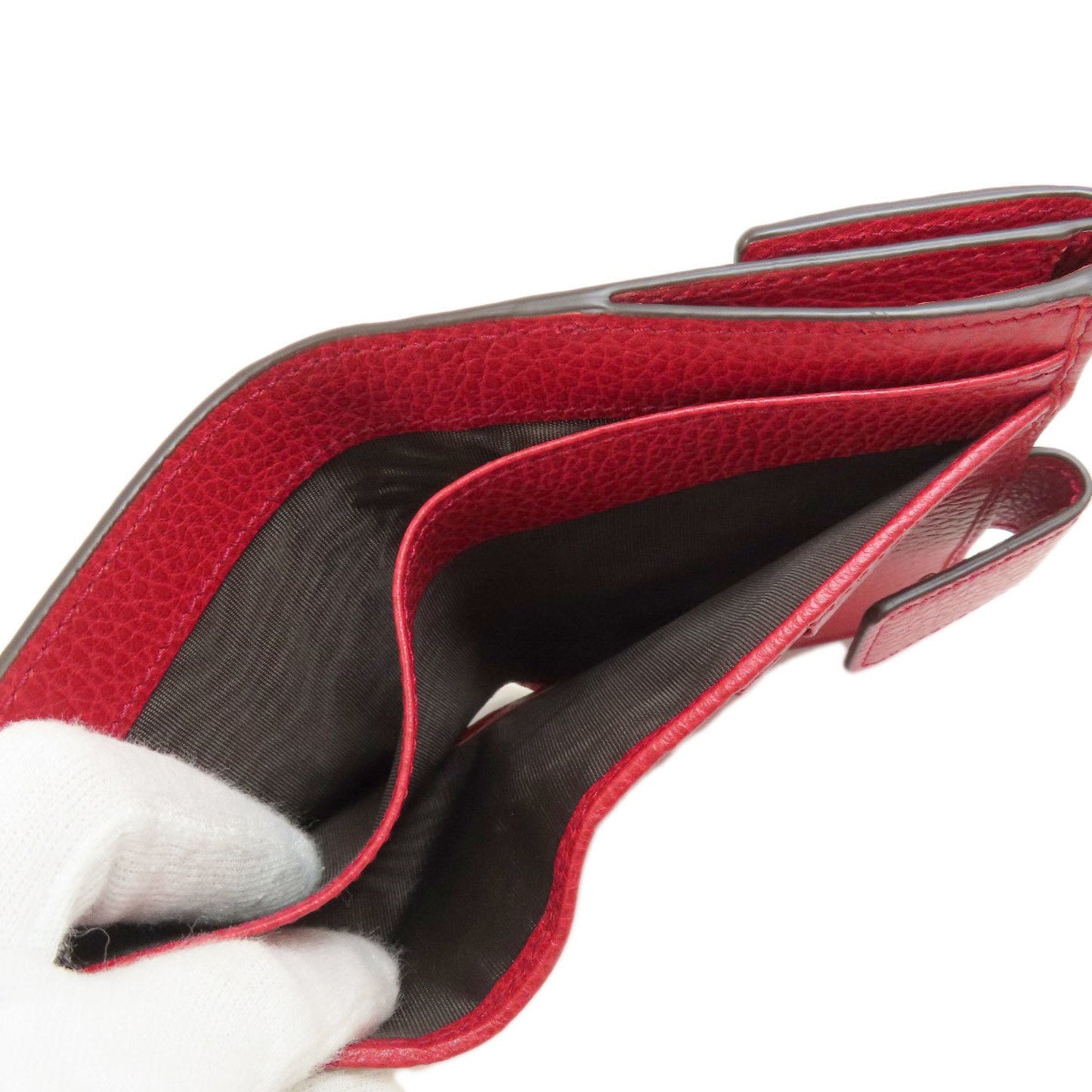 Gucci Red Color Leather Wallet (Bi-Fold)