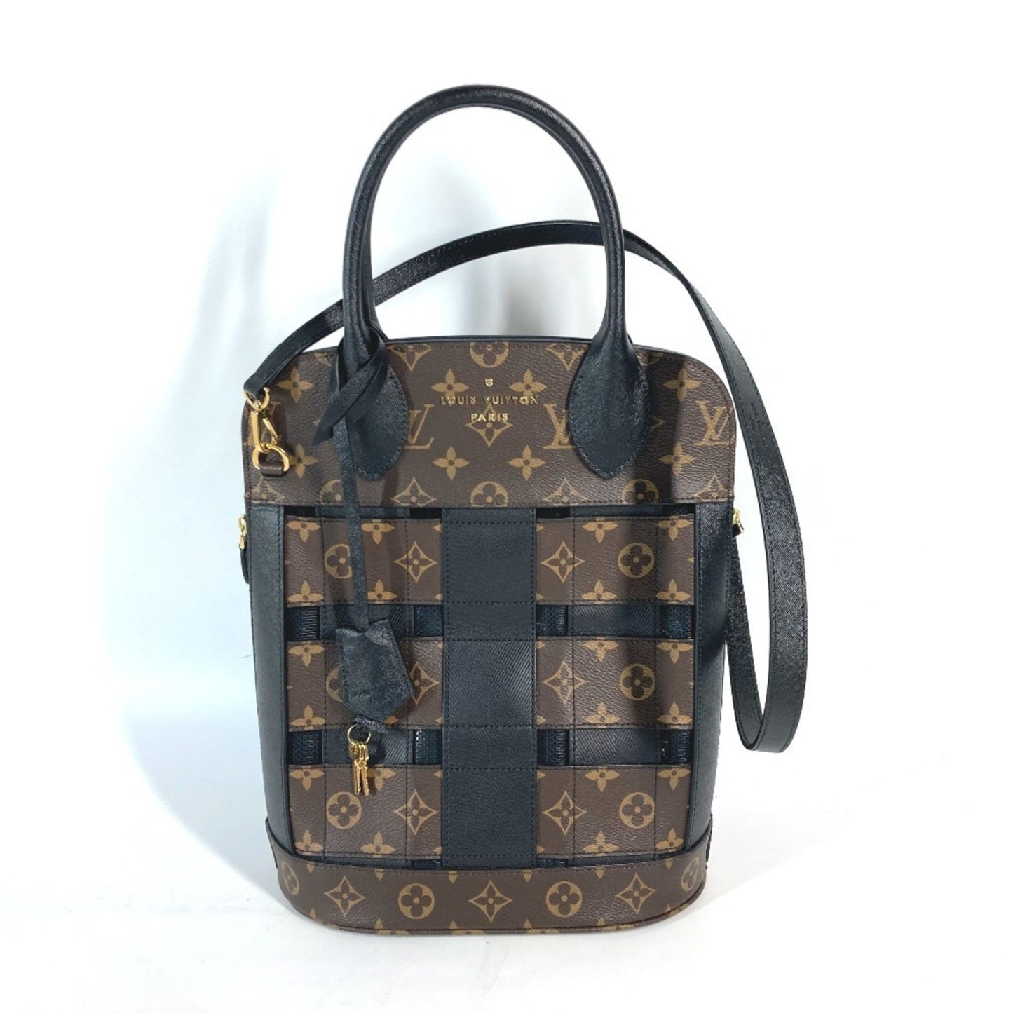 Louis Vuitton Black Brown Monogram Shoulder Bag Tote Bag ()