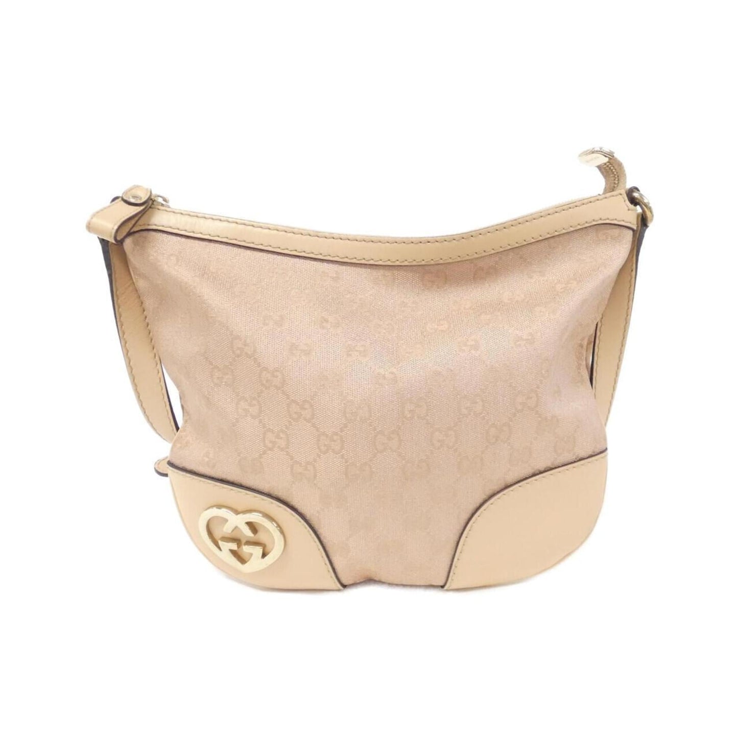 Gucci Beige Pink Gg Canvas Leather Shoulder Bag ()