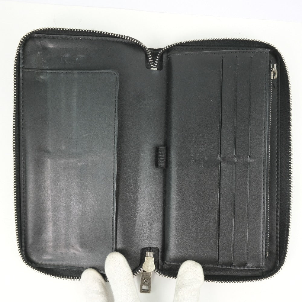 Louis Vuitton Zippy Organizer Black Leather Wallet