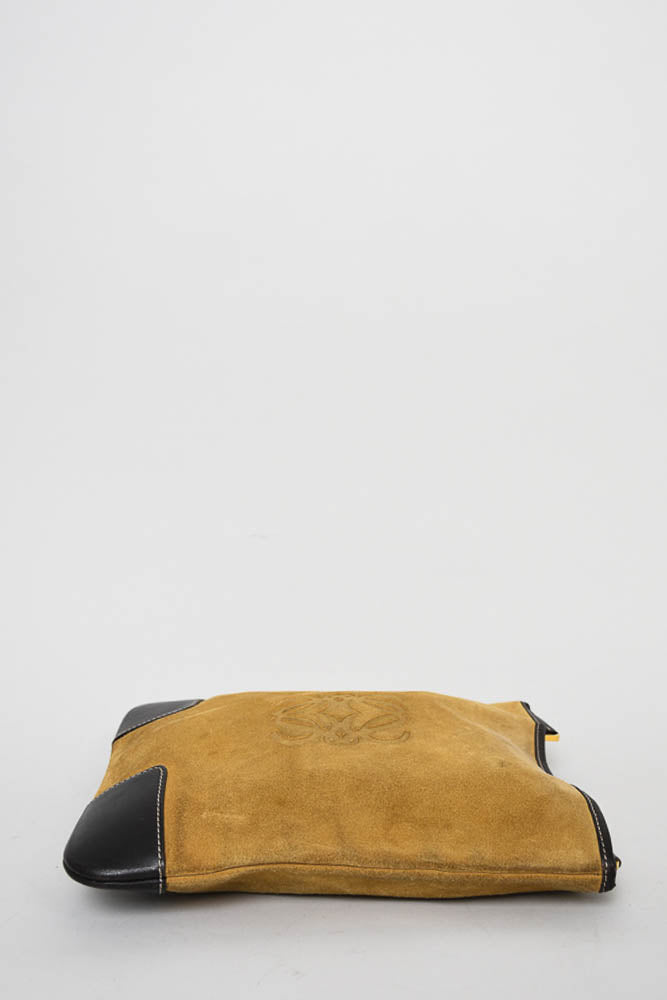 Loewe Tan Suede Satchel Crossbody Bag