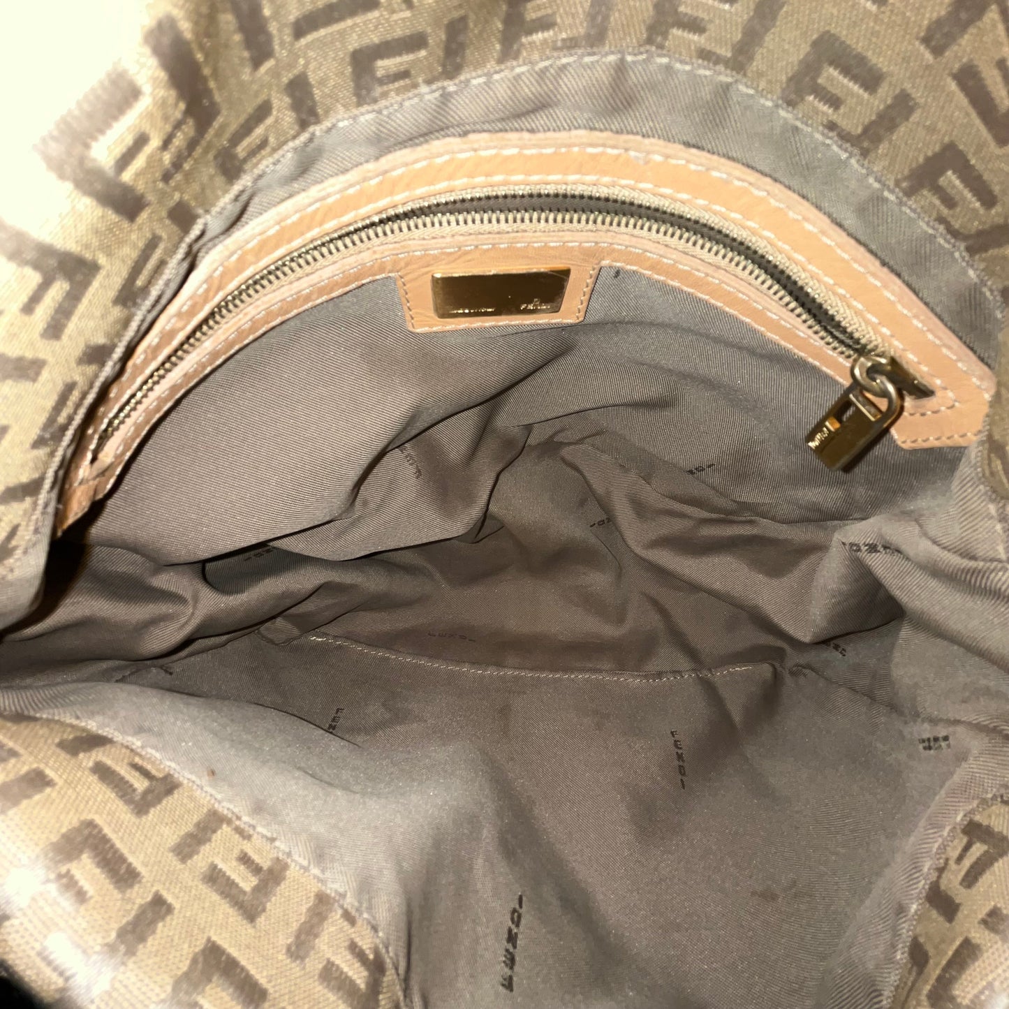 FENDI Mamma Zucchino Brown Canvas Shoulder Bag