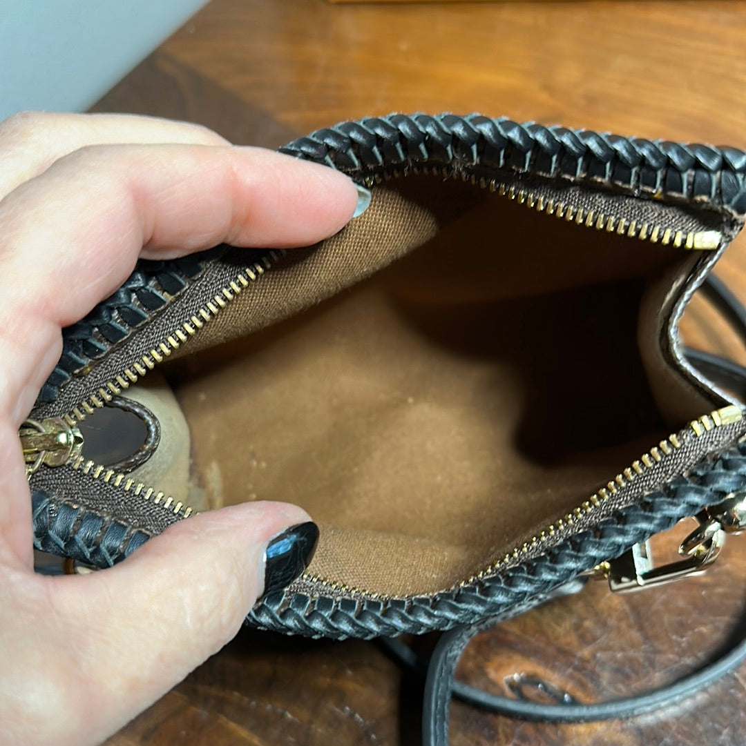 The Junco Crossbody -Orvis bags Monogram Pouch in Black