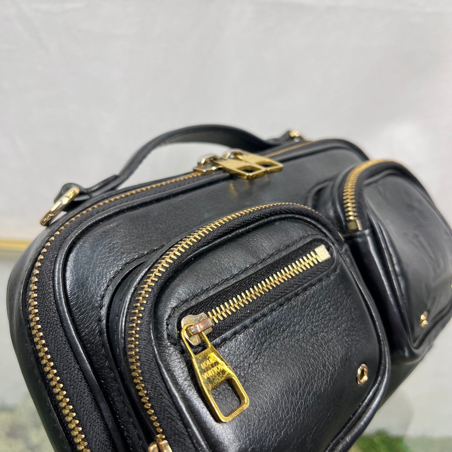 LOUIS VUITTON Monogram Embossed Utility Black Crossbody
