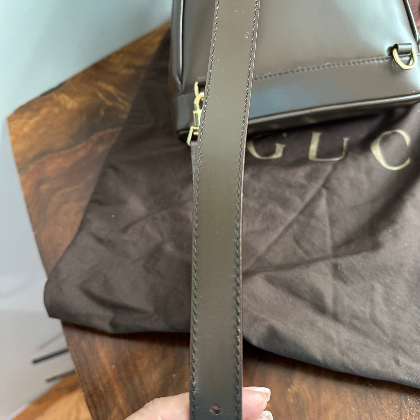 The Loon -Orvis bags Gucci Sling/Backpack in Brown Patent Leather