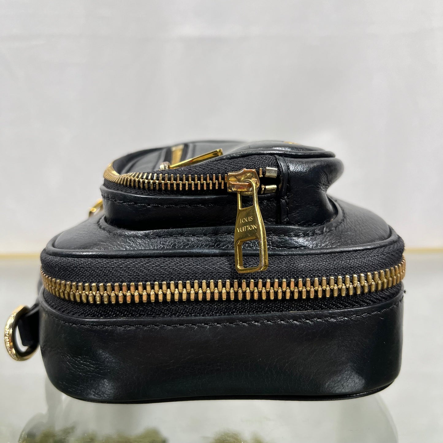LOUIS VUITTON Monogram Embossed Utility Black Crossbody