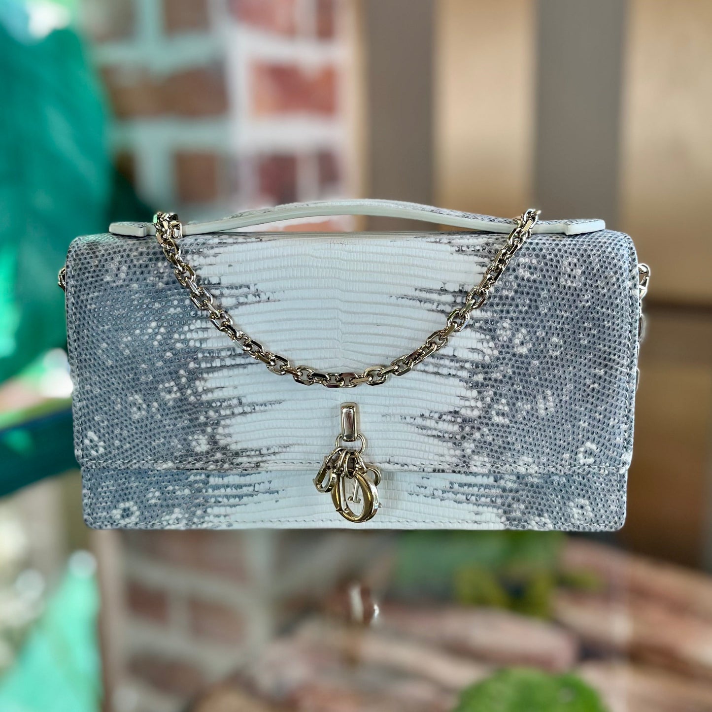 DIOR Or My Dior Mini Lizard Embossed Shoulder Bag