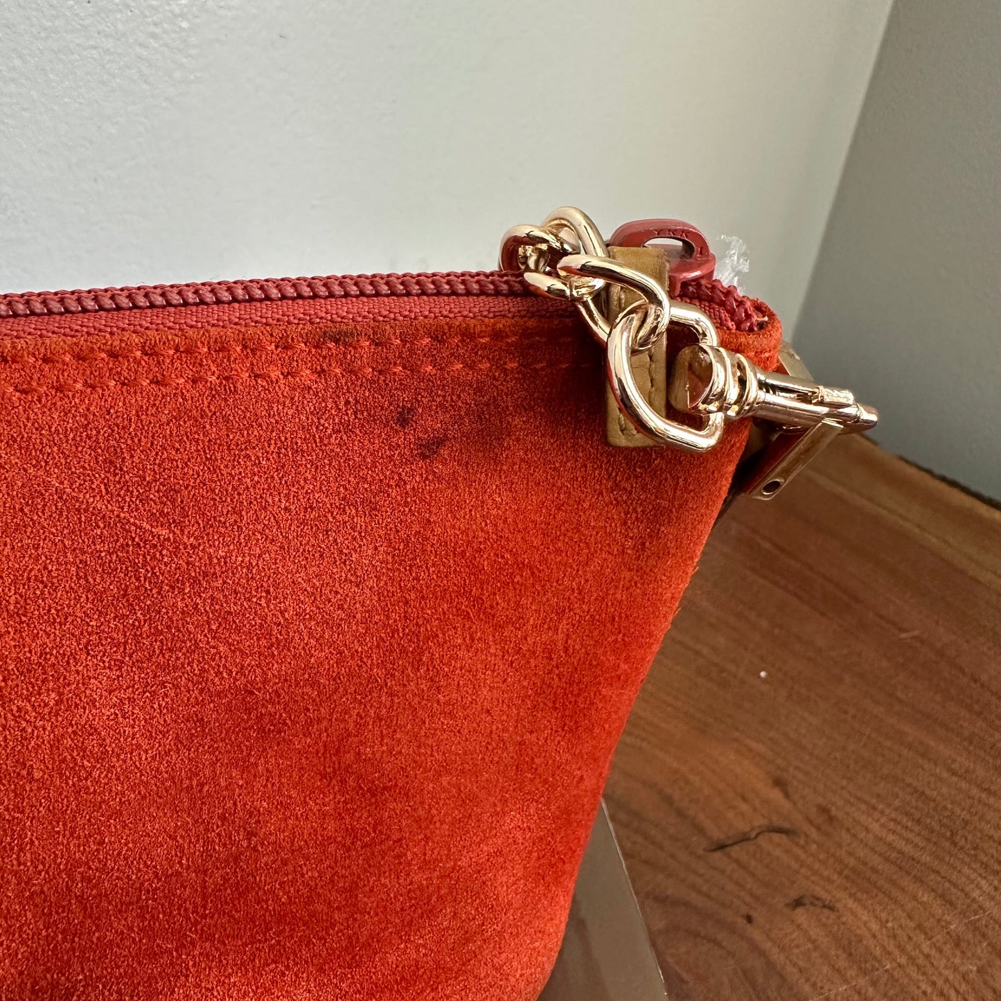 The Junco Crossbody - Orvis bags Suede GG in Rust Orange