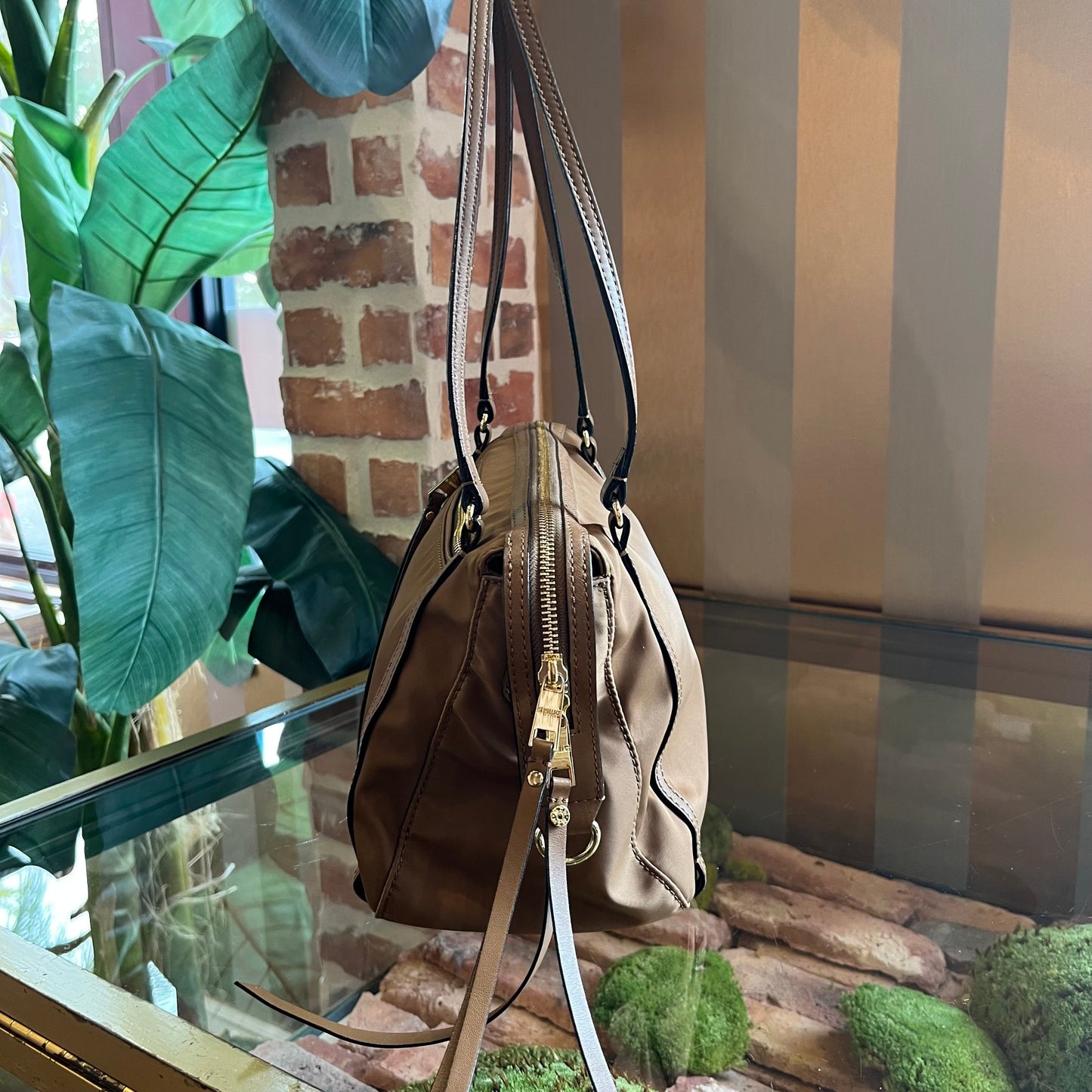 MZ WALLACE Brown Nylon Shoulder Bag