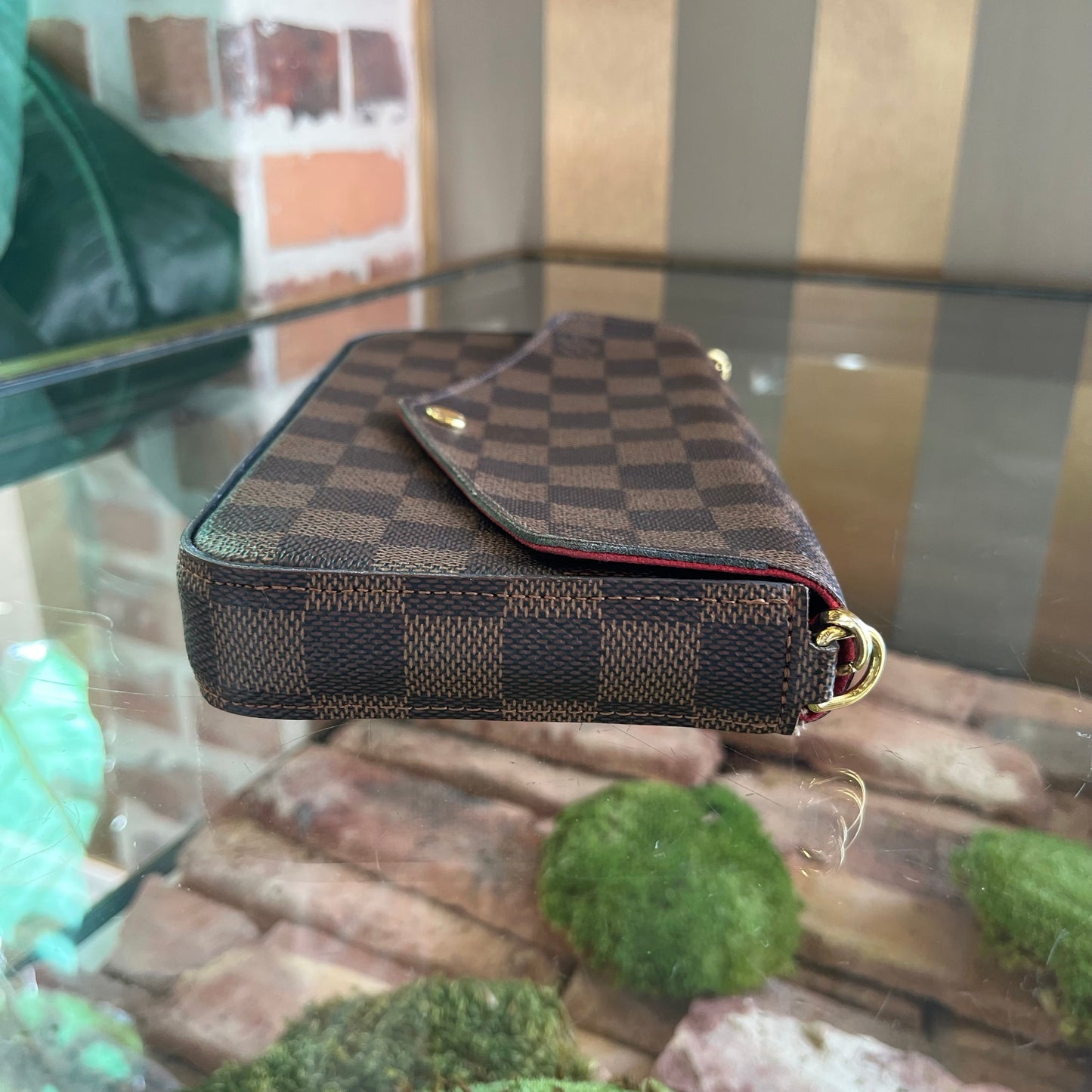 LOUIS VUITTON Felicie Pochette Damier Ebene Shoulder Bag