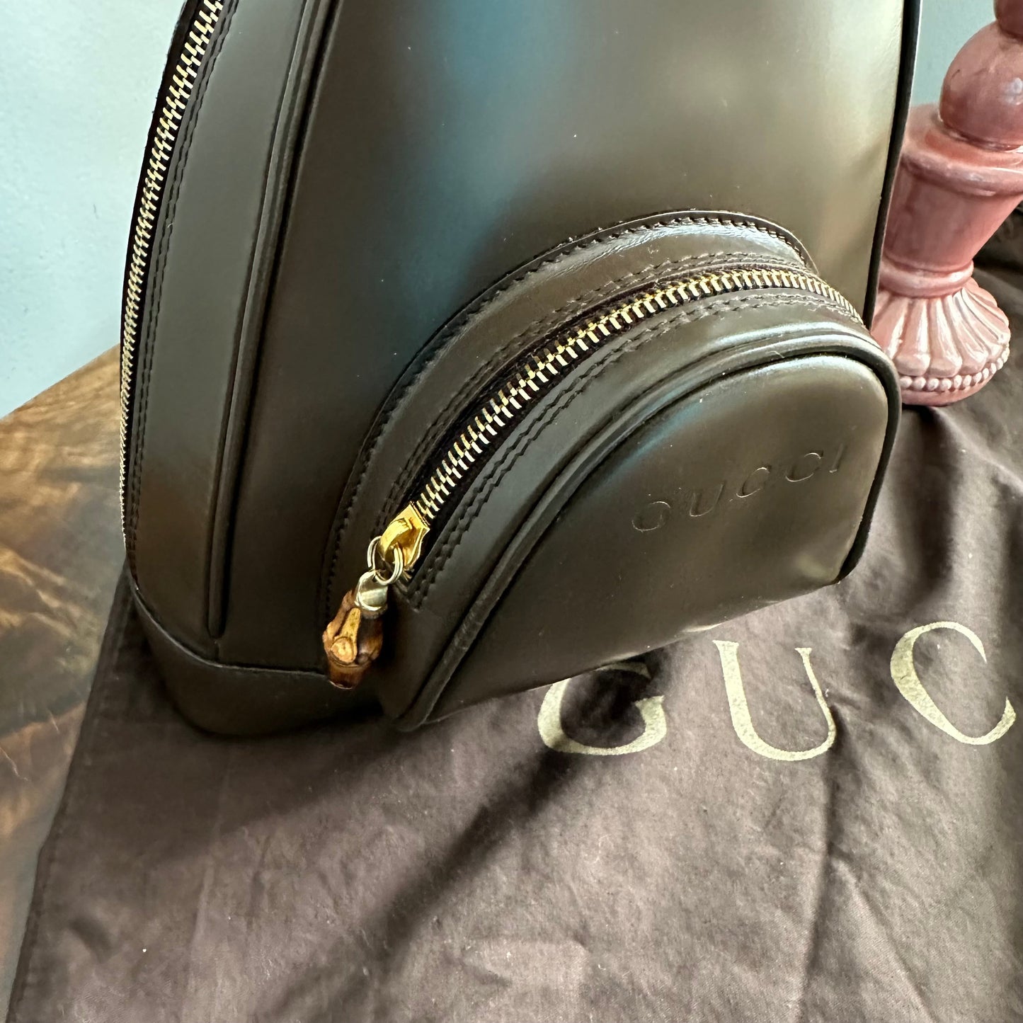 The Loon -Orvis bags Gucci Sling/Backpack in Brown Patent Leather