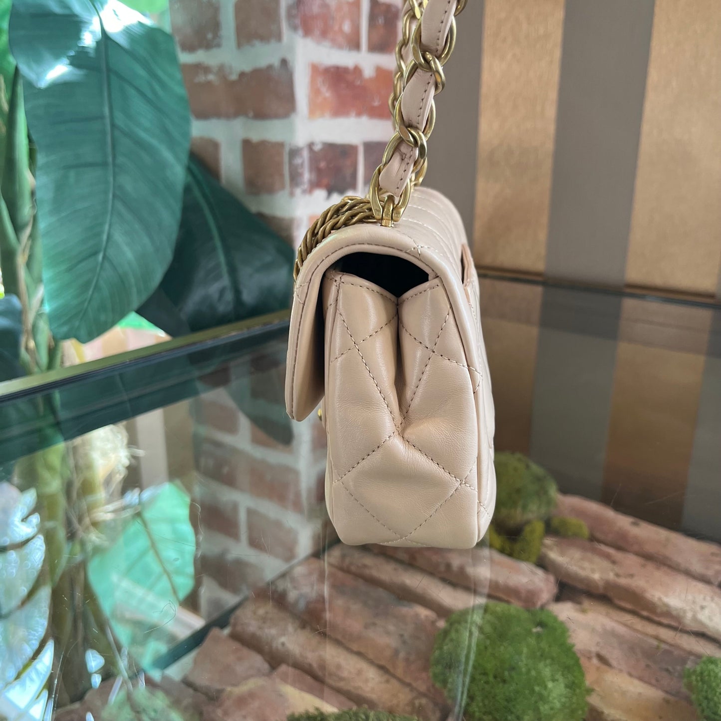 CHANEL Fancy Jewel Pink Leather Flap Bag