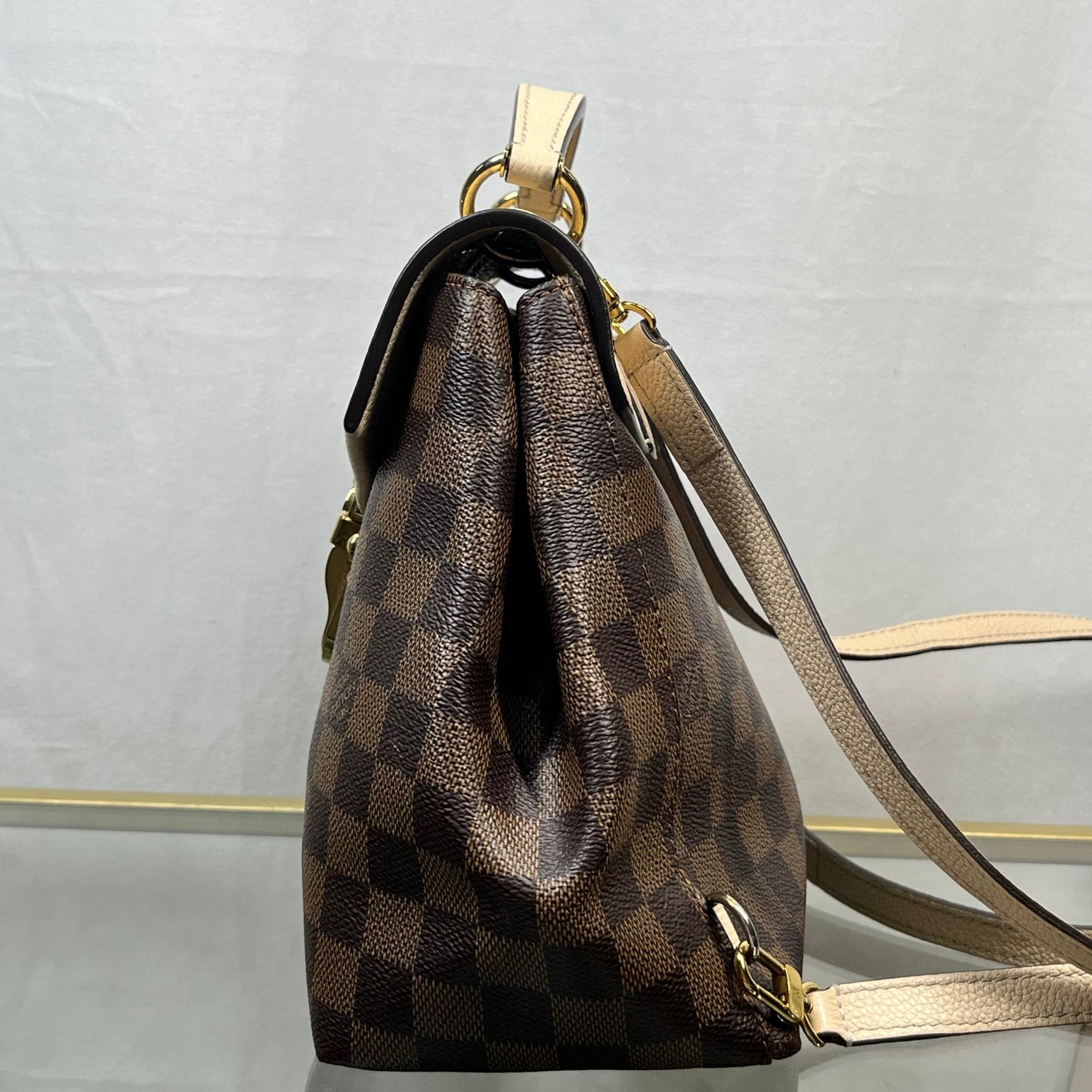 LOUIS VUITTON Clapton Creme Damier Ebene Canvas Backpack