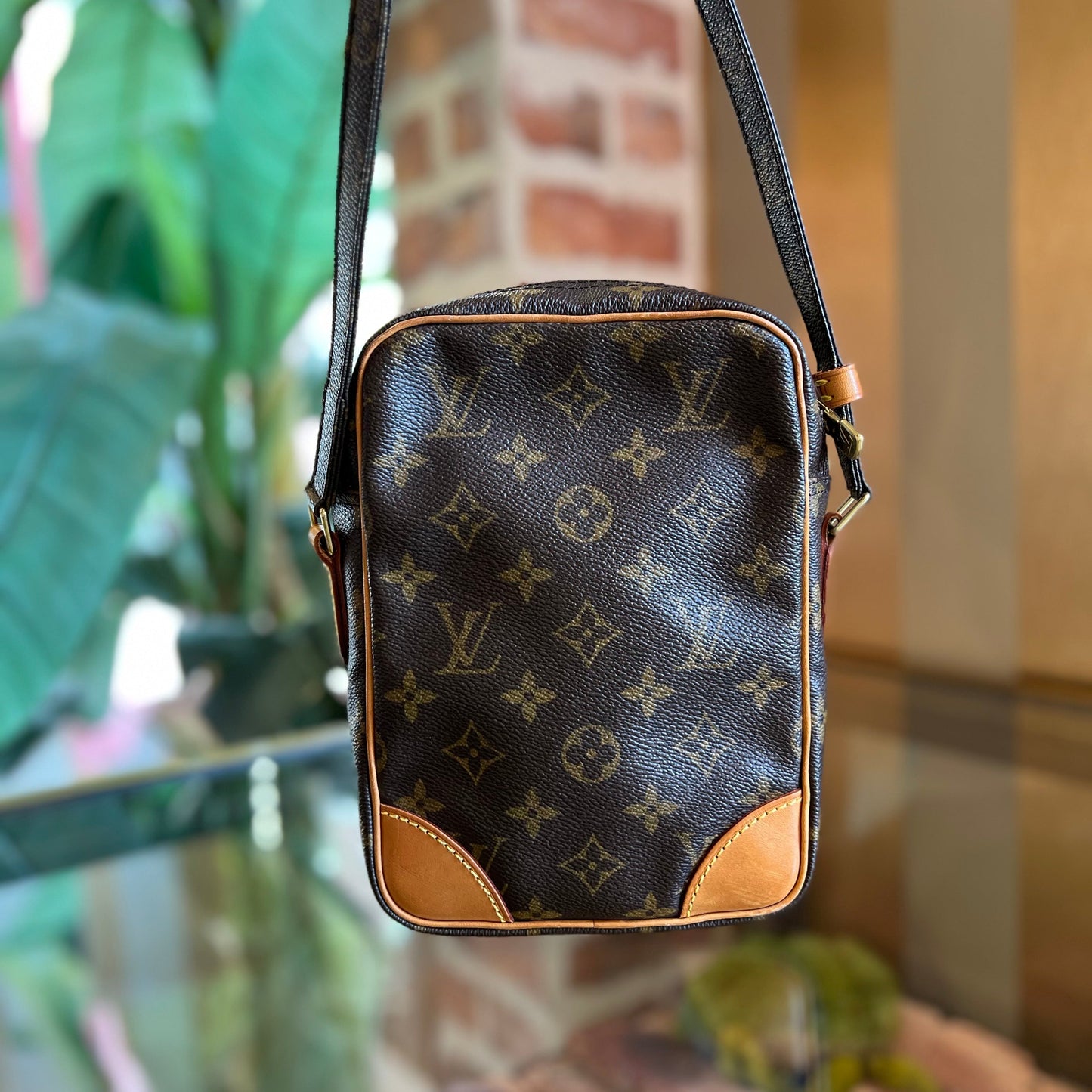 LOUIS VUITTON Danube Brown Monogram Canvas Vintage Crossbody Bag