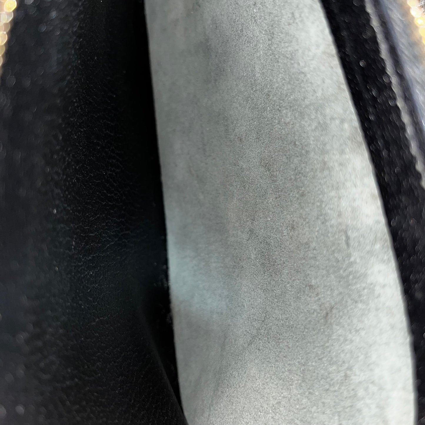 HERMES Kelly 35 Black Clemence Leather Satchel Bag
