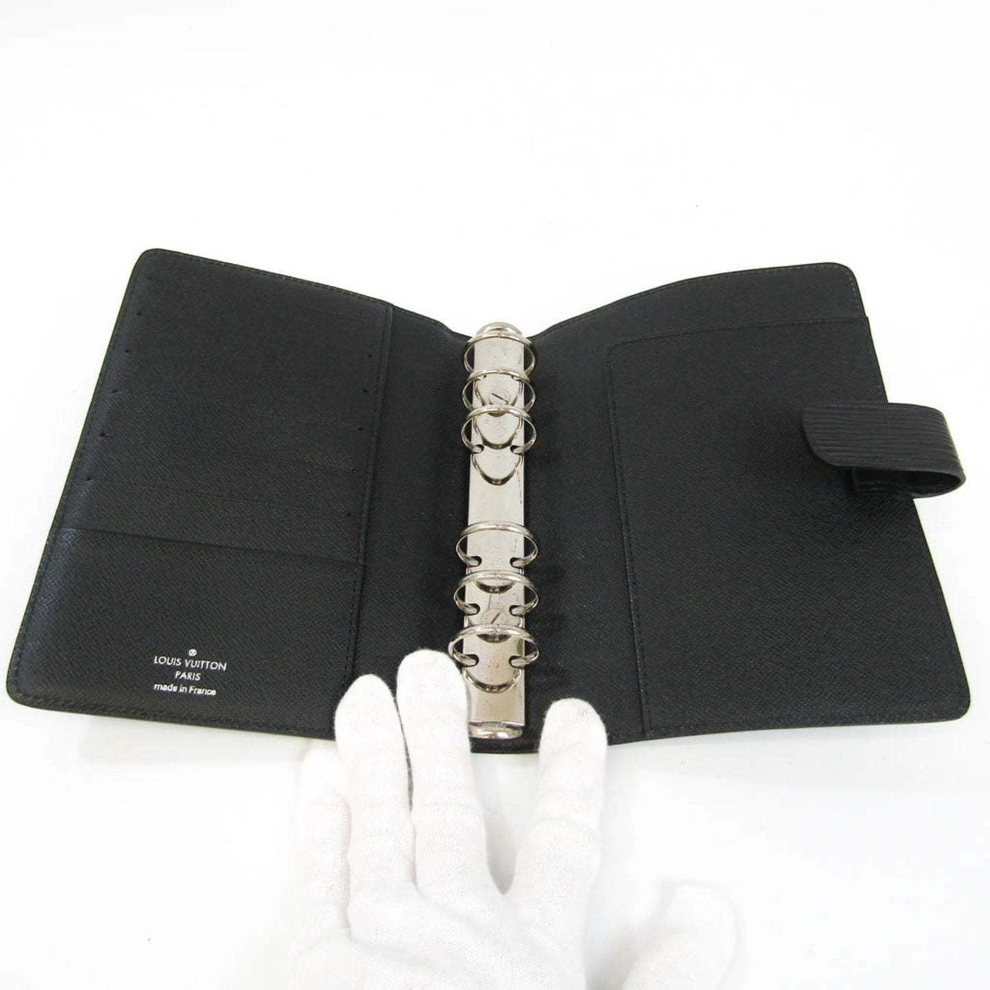 Louis Vuitton Agenda Mm Black Leather Wallet