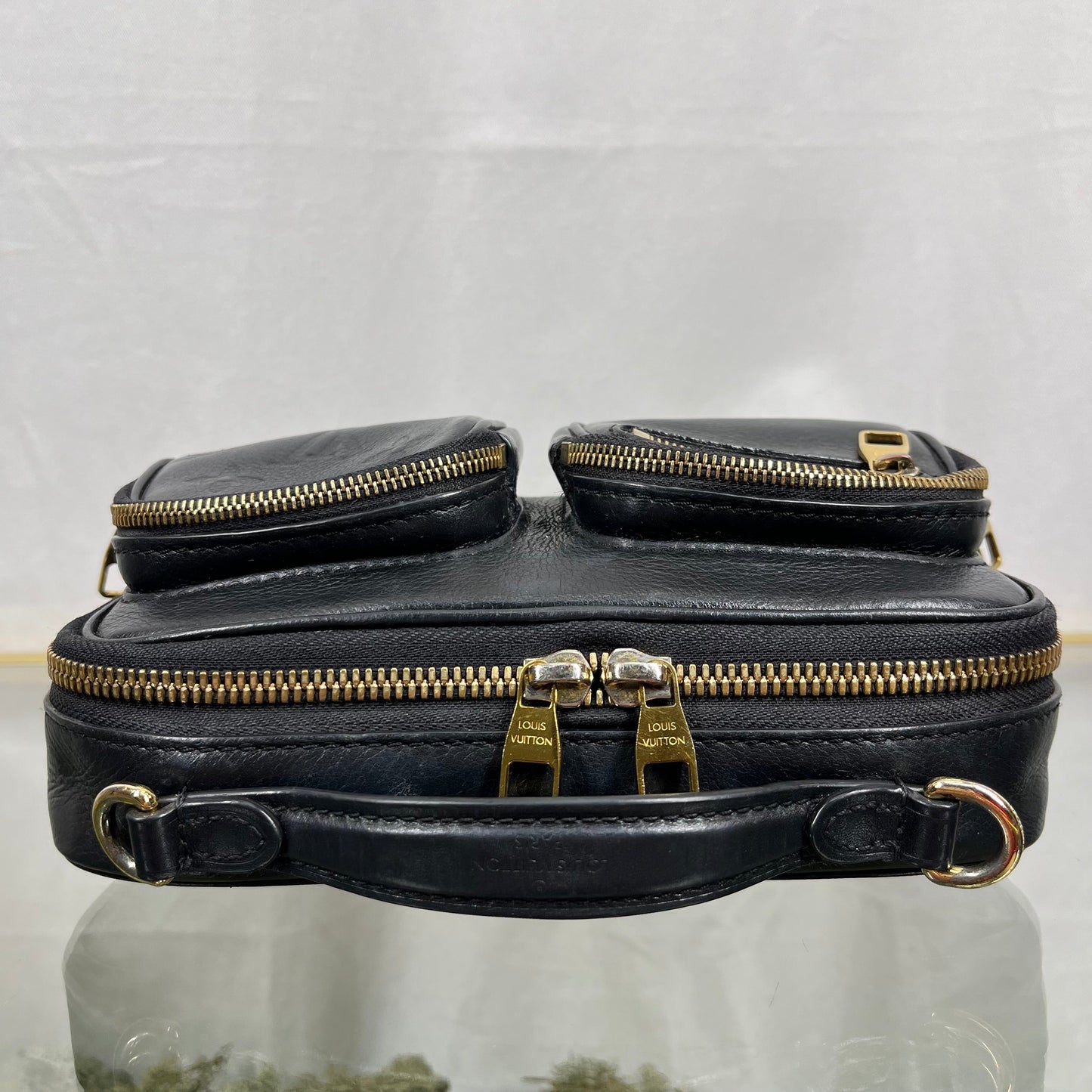 LOUIS VUITTON Monogram Embossed Utility Black Crossbody