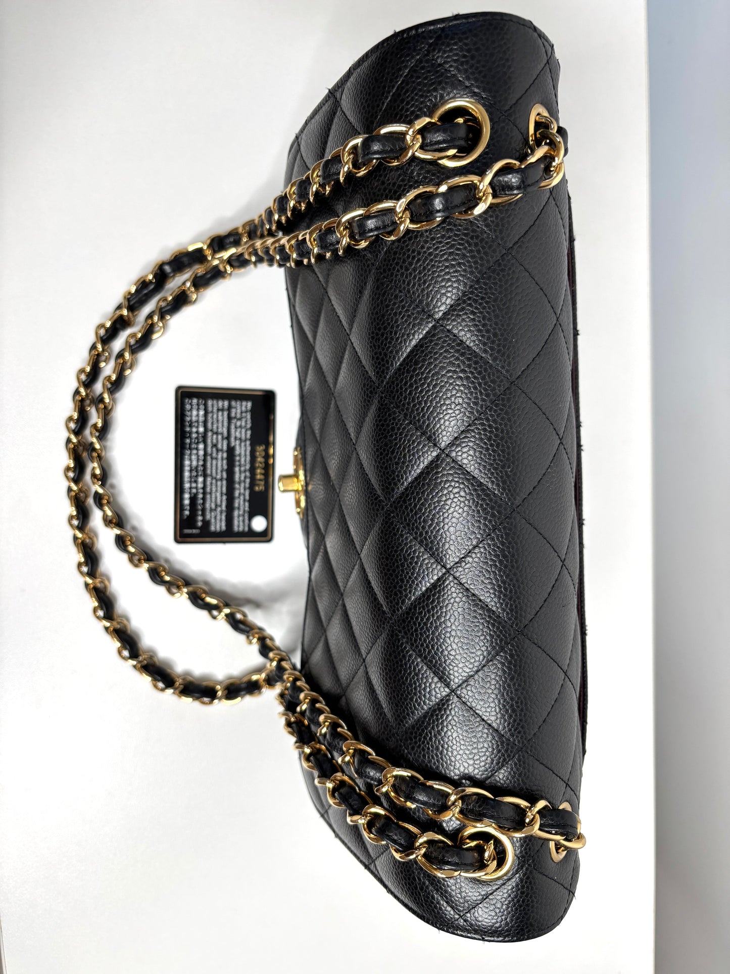 Chanel Jumbo Black Caviar Classic Double Flap Gold Hardware Shoulder Bag 2021 - Preloved