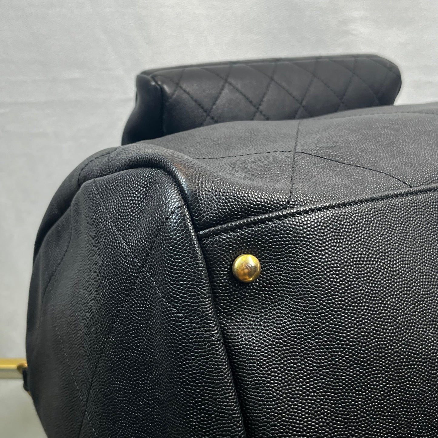 CHANEL In The Loop Black Caviar Lambskin Quilted Satchel