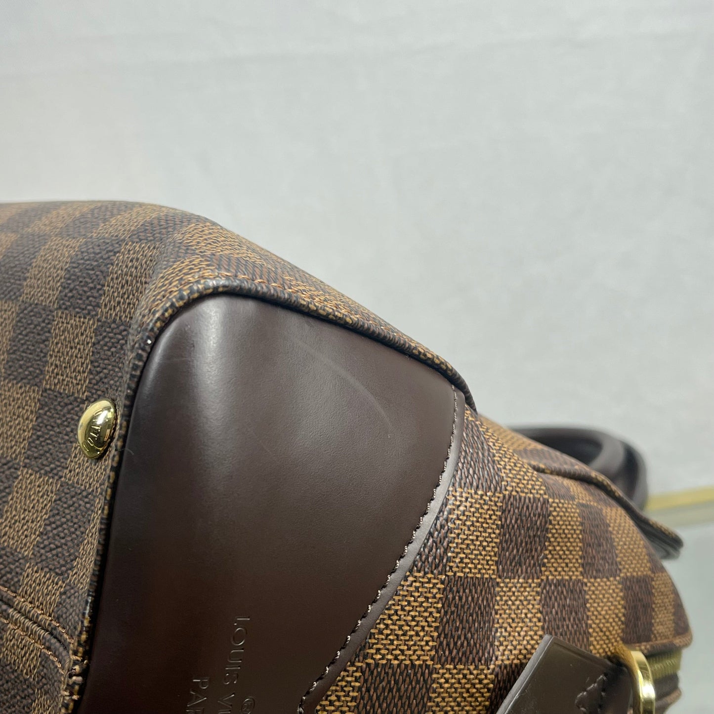 LOUIS VUITTON Damier Ebene Canvas Kensington Bowling Bag