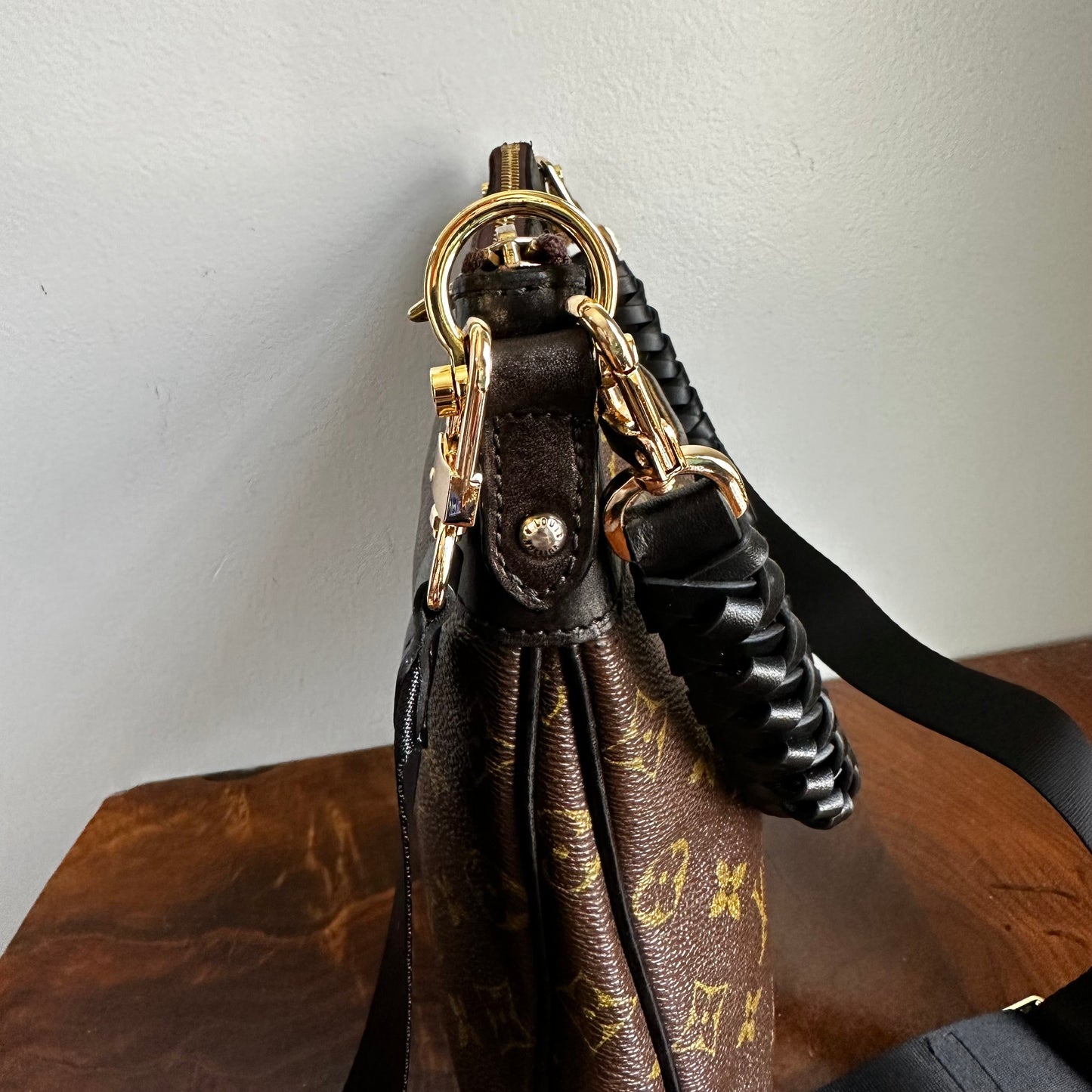 The Peacock Crossbody Handbag -Orvis bags LV in Black Monogram