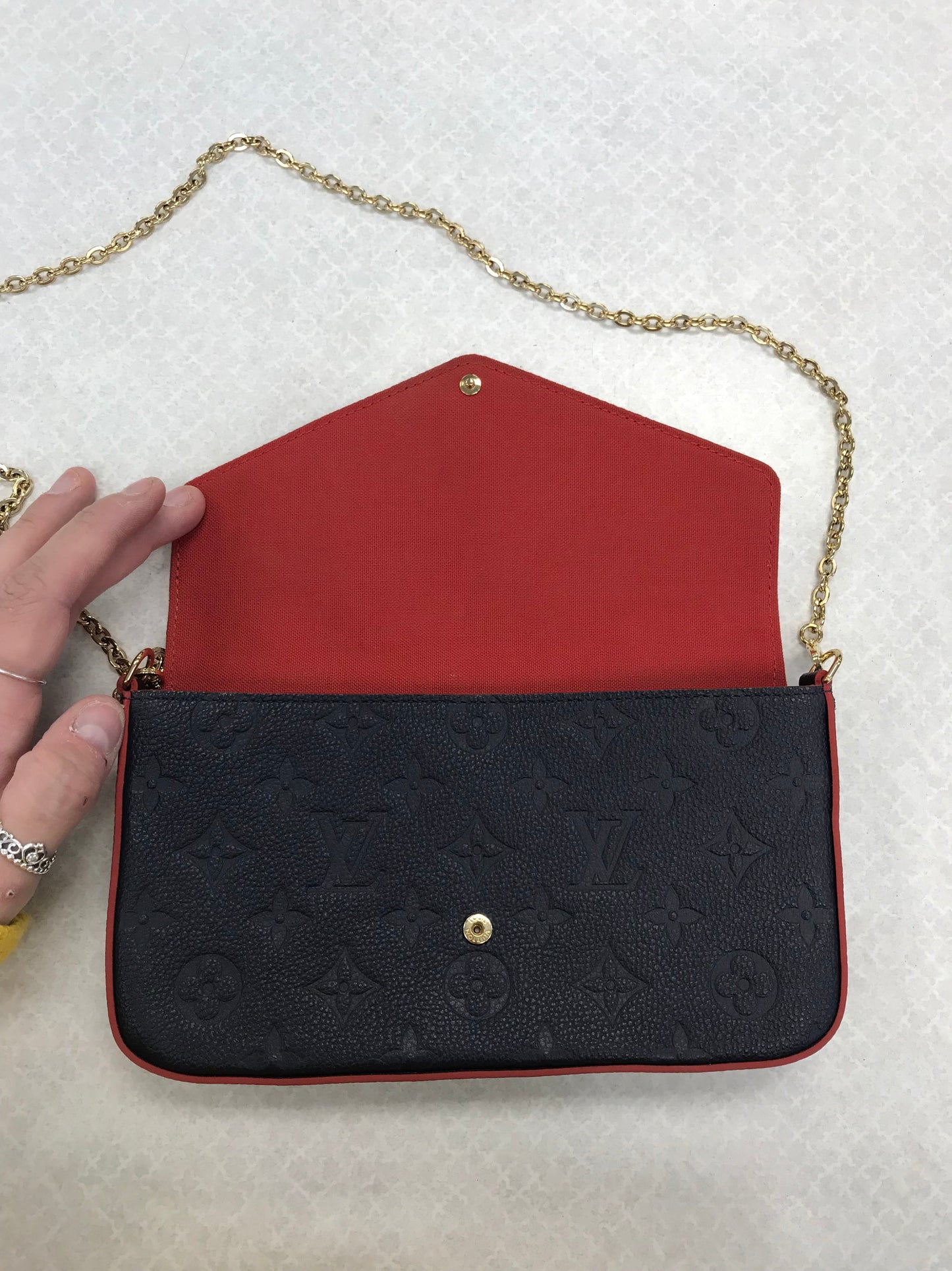 Crossbody Luxury Designer By Louis Vuitton In Blue & Red, Size:Small