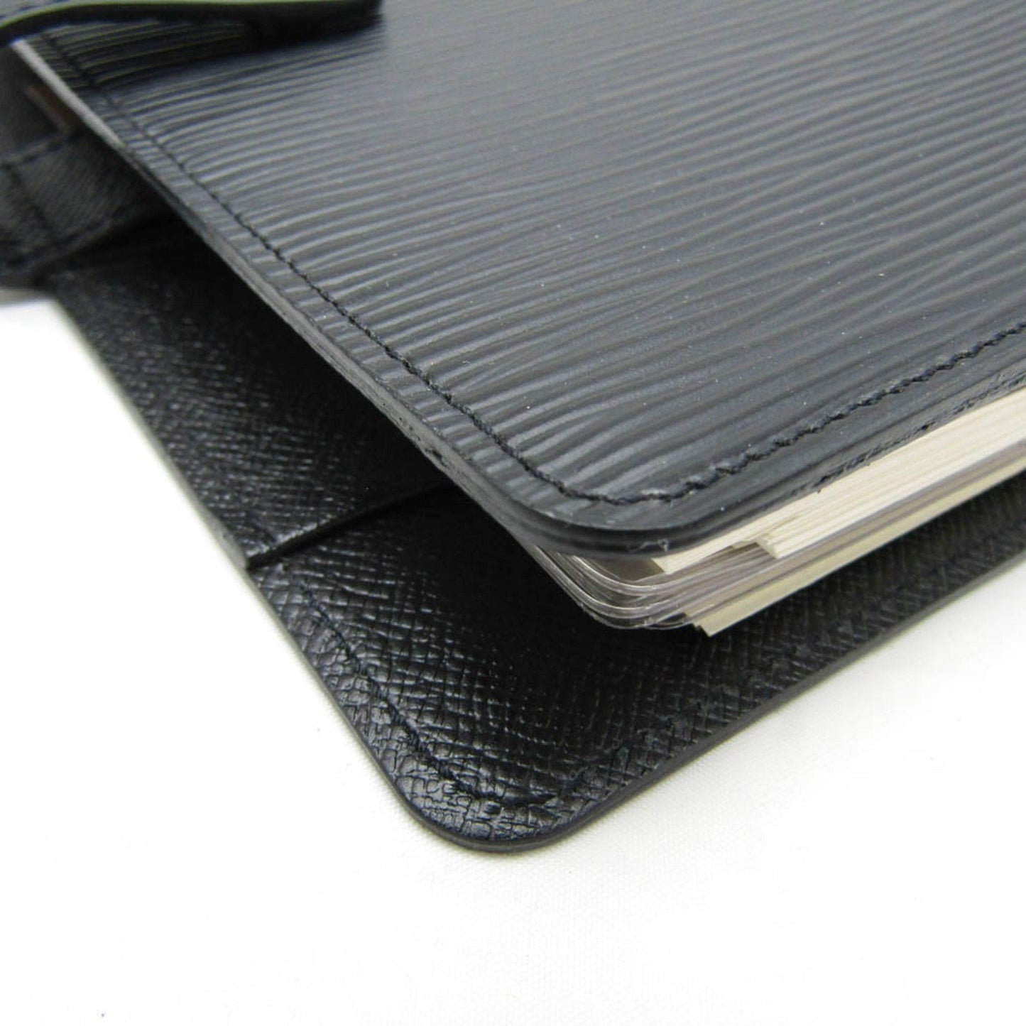 Louis Vuitton Agenda Mm Black Leather Wallet
