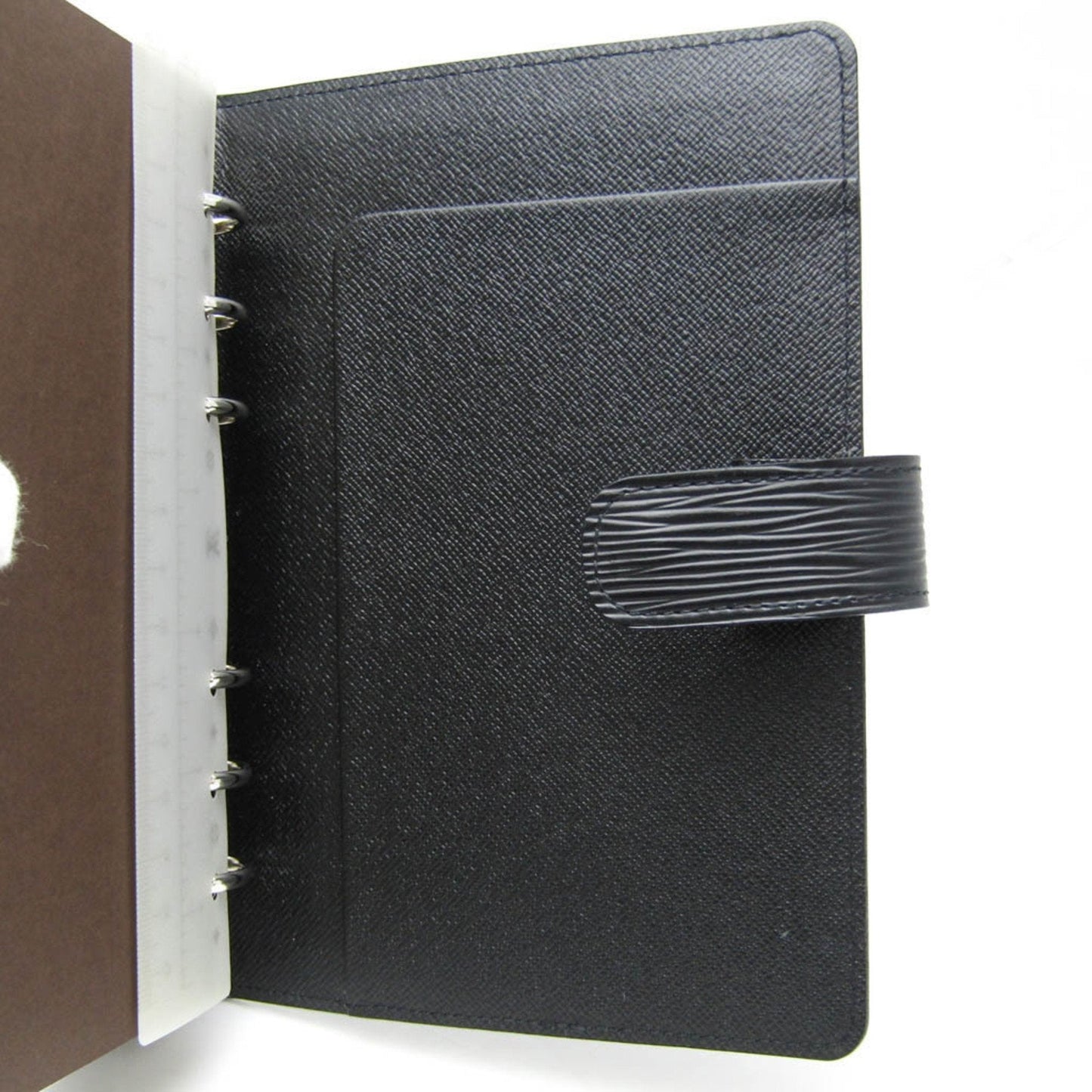 Louis Vuitton Agenda Mm Black Leather Wallet