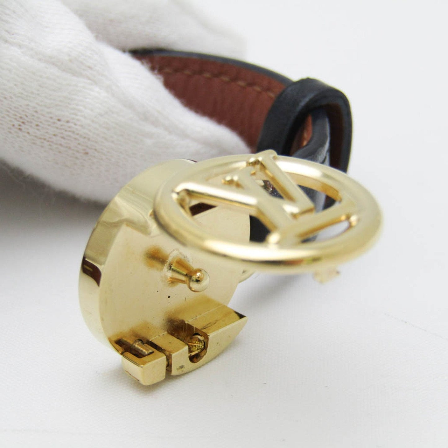 Louis Vuitton Eclipse Black Leather Bracelet Jewelry