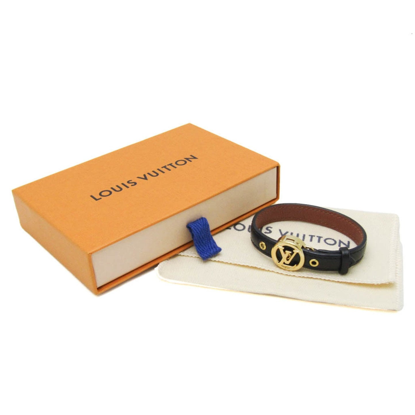 Louis Vuitton Eclipse Black Leather Bracelet Jewelry