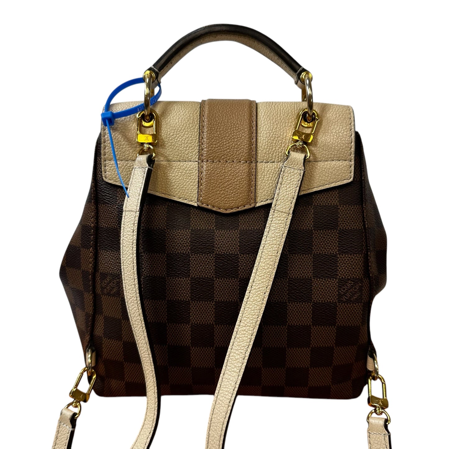 Damier Ebene Clapton Backpack Luxury Designer By Louis Vuitton, Size: Small