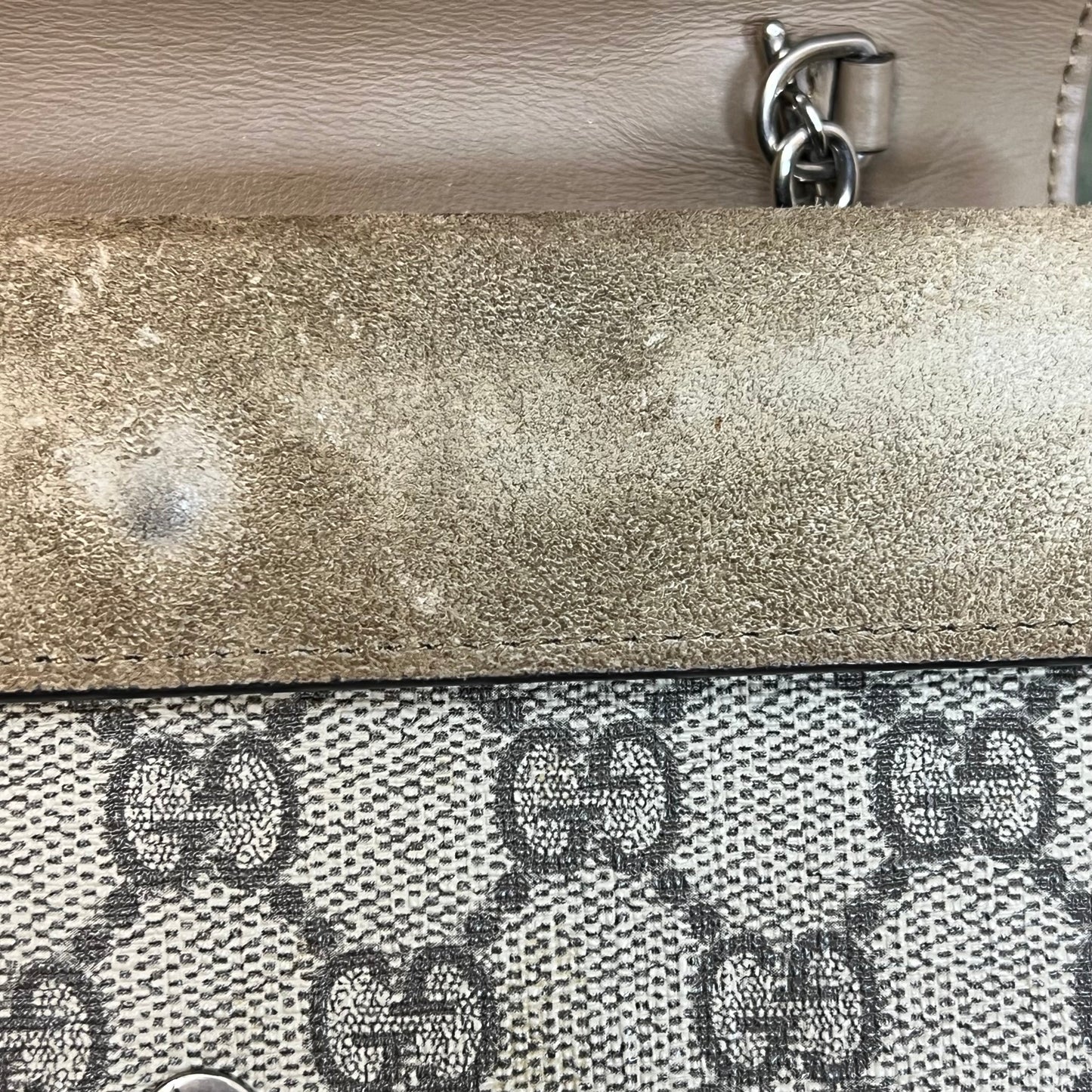 GUCCI Dionysus Super Mini Beige GG Supreme Canvas Shoulder Bag