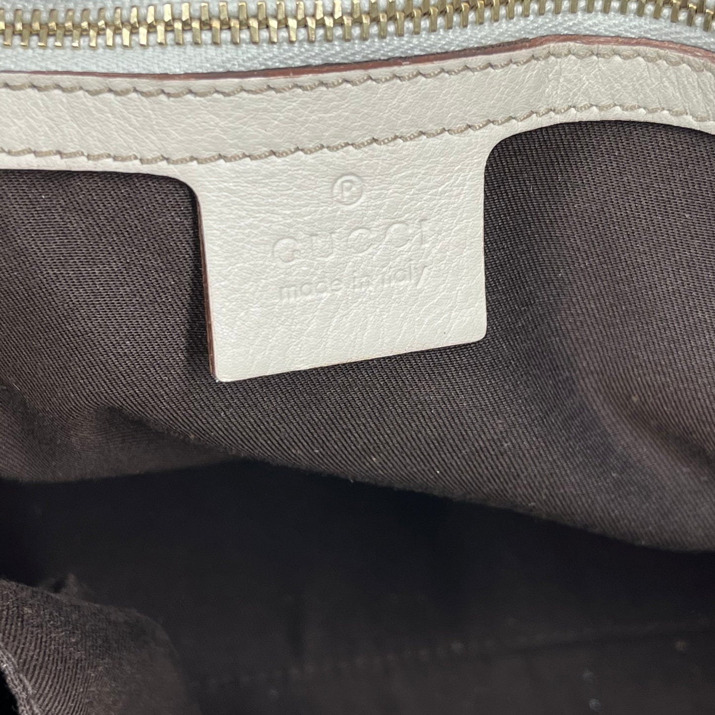 GUCCI Cream Soft Calfskin Leather Small Tote